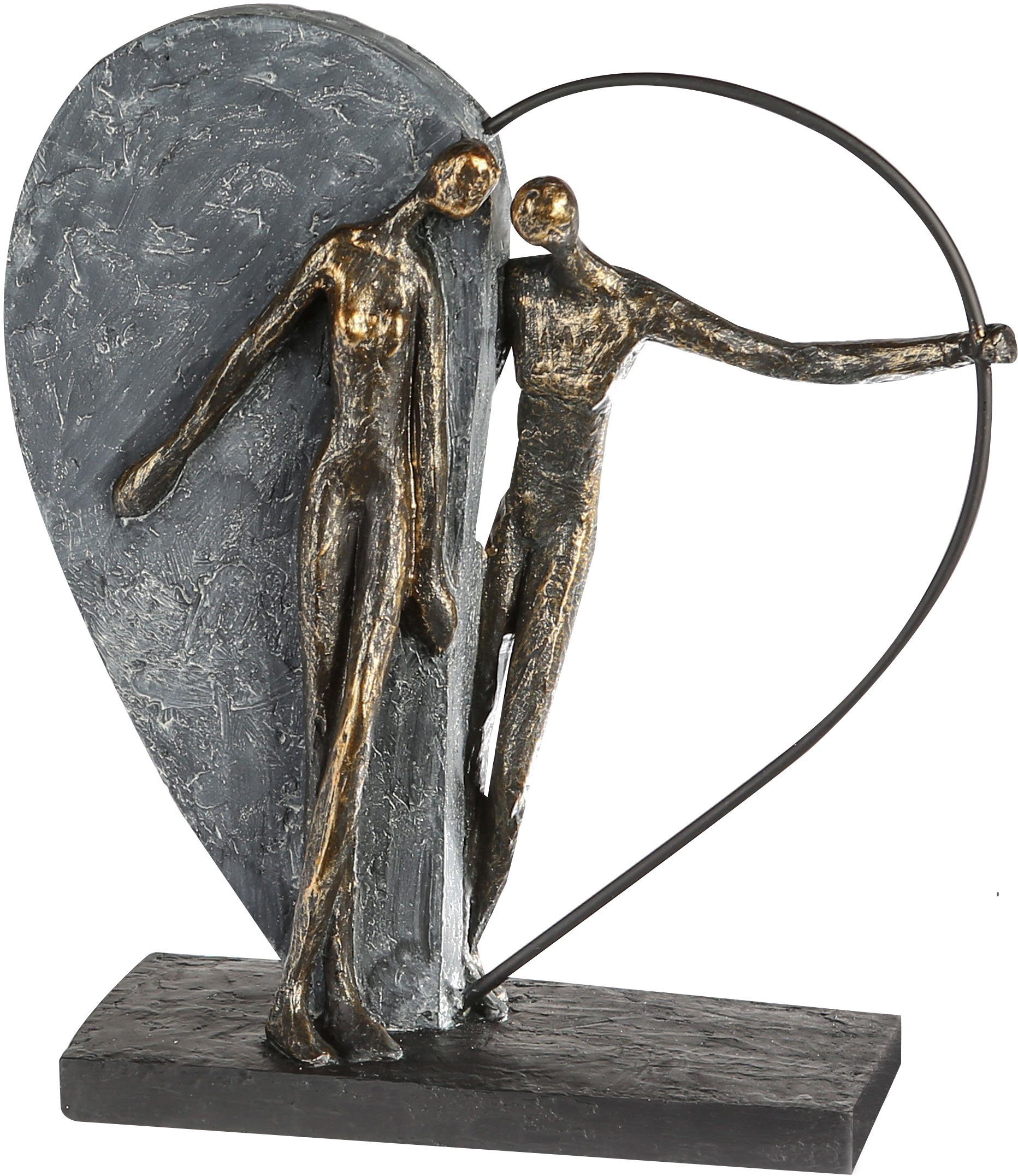 Casablanca by Gilde Decoratief figuur Sculptuur hartklopping, bronskleurig/grijs Decoratief object, hoogte 31 cm, woonkamer (1 stuk)