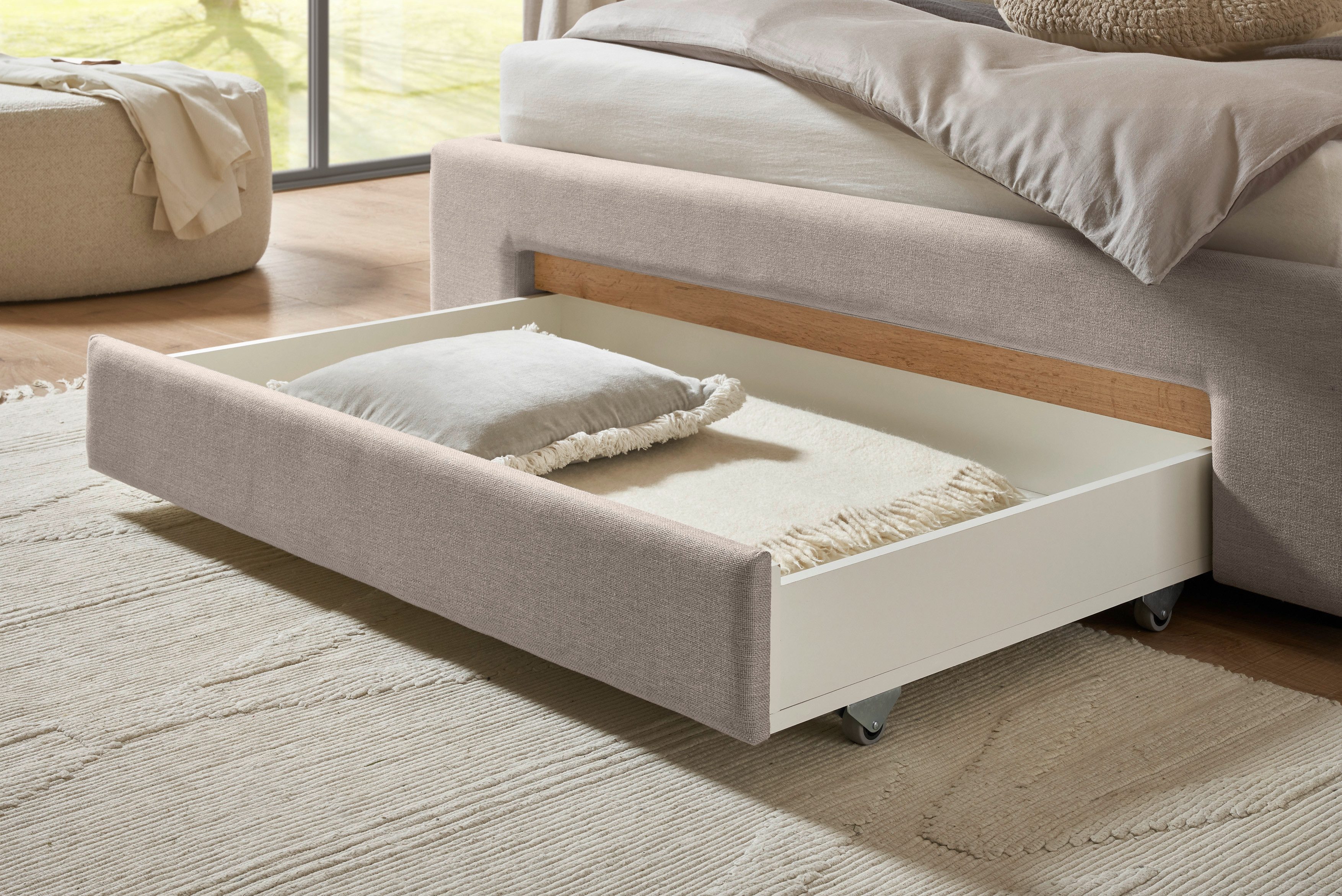 INOSIGN Gestoffeerd bed CiTY/GiRON,, gepolsterd opbergbed, met LED-verlichting Bedkisten met hondenbed of als opbergruimte, opklapbare hoofdeinden