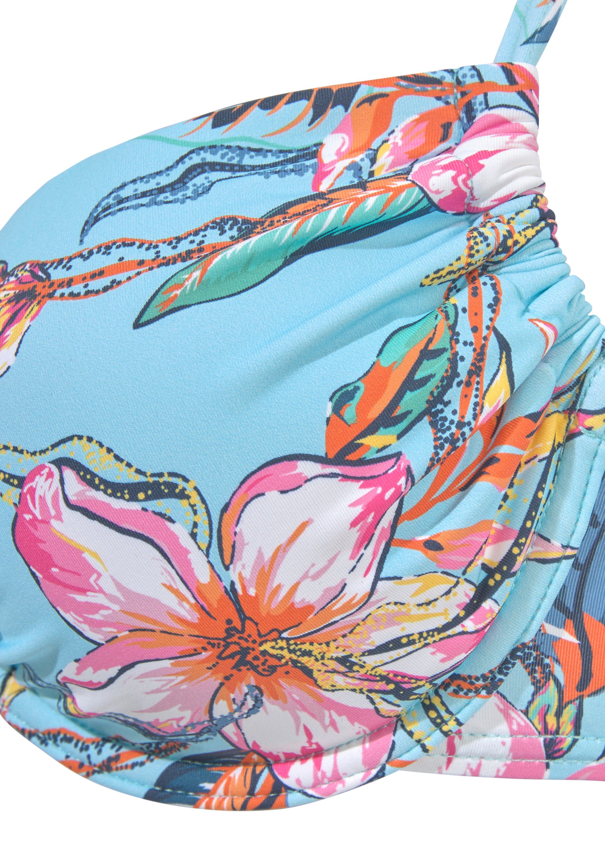 Lascana Bikinitop met beugels MALIA met tropische print