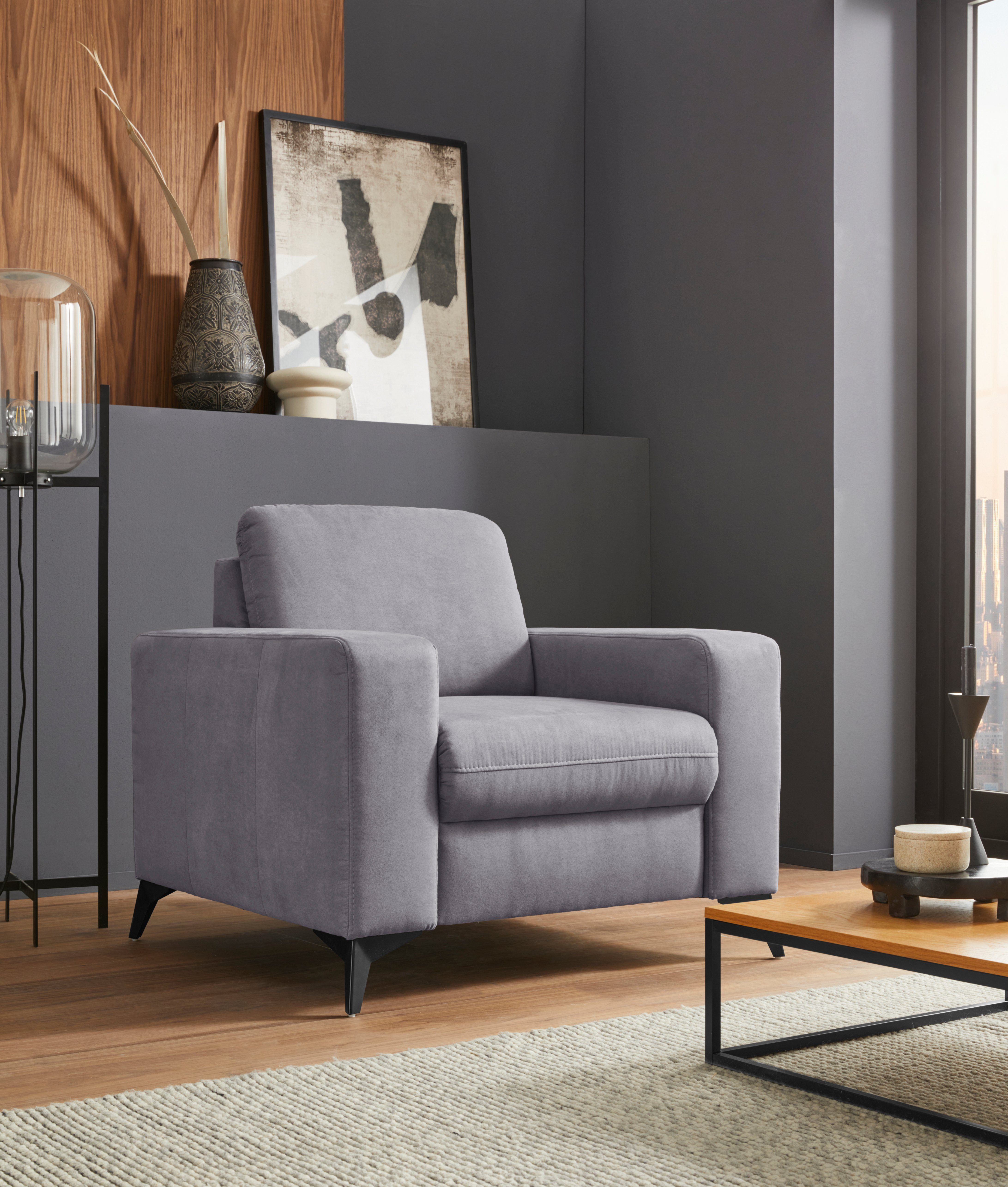 Places of Style Fauteuil Lolland passend bij de serie 'lolland', naar keuze met nat afneembare bekleding fauteuils maat Luxe-microvezel ALTARA