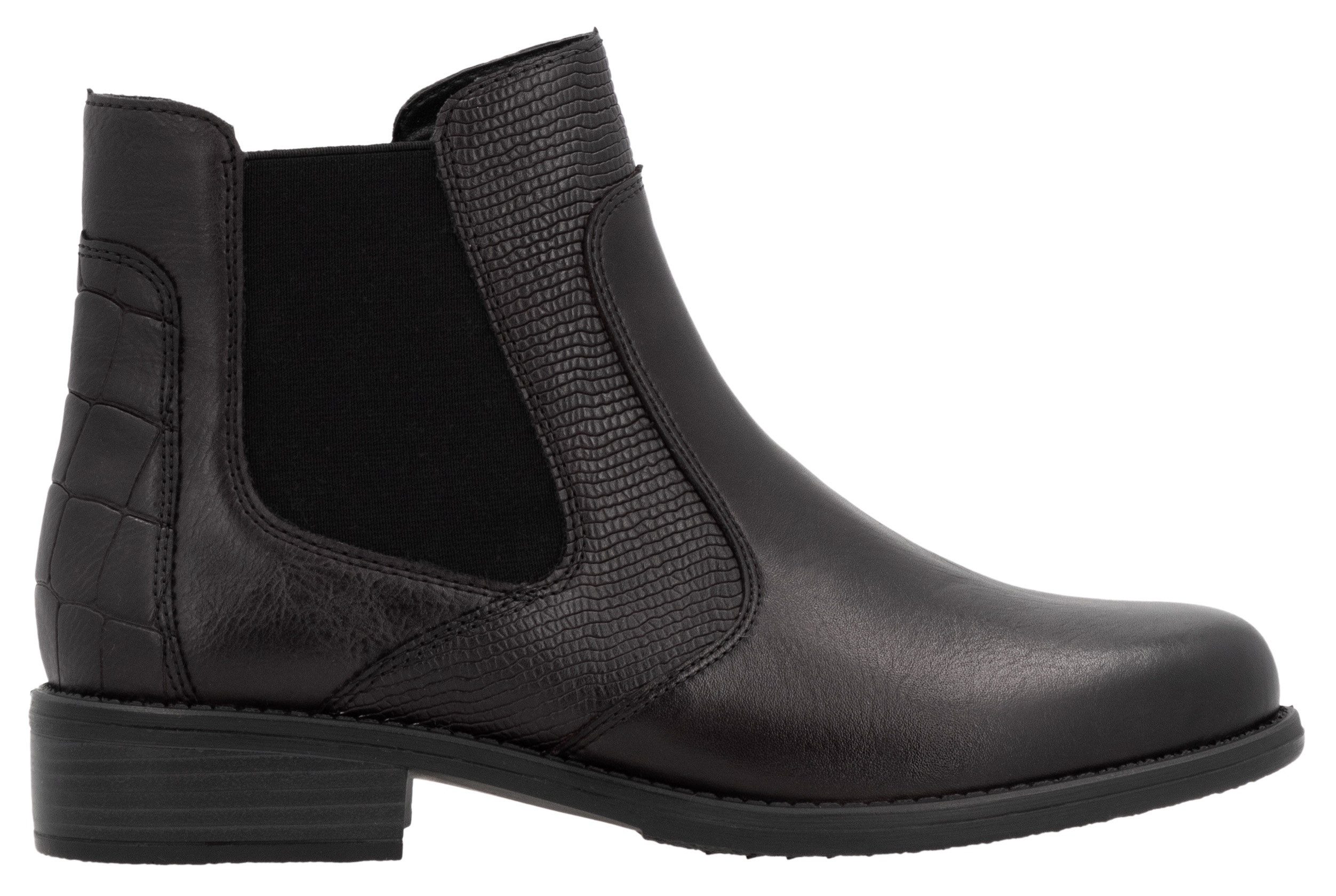 Remonte Chelsea-boots blokhak, laarsjes, business schoen, accenten in reptiel-look