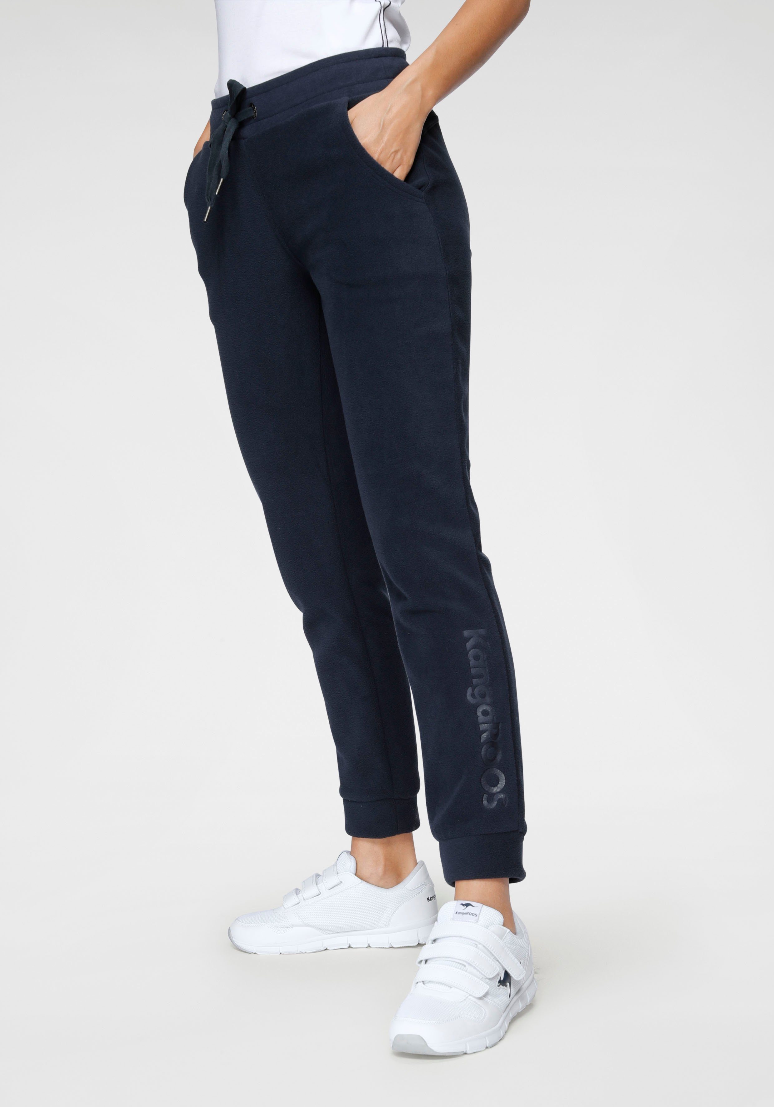 KangaROOS Fleece-broek met steekzakken en rijgkoord