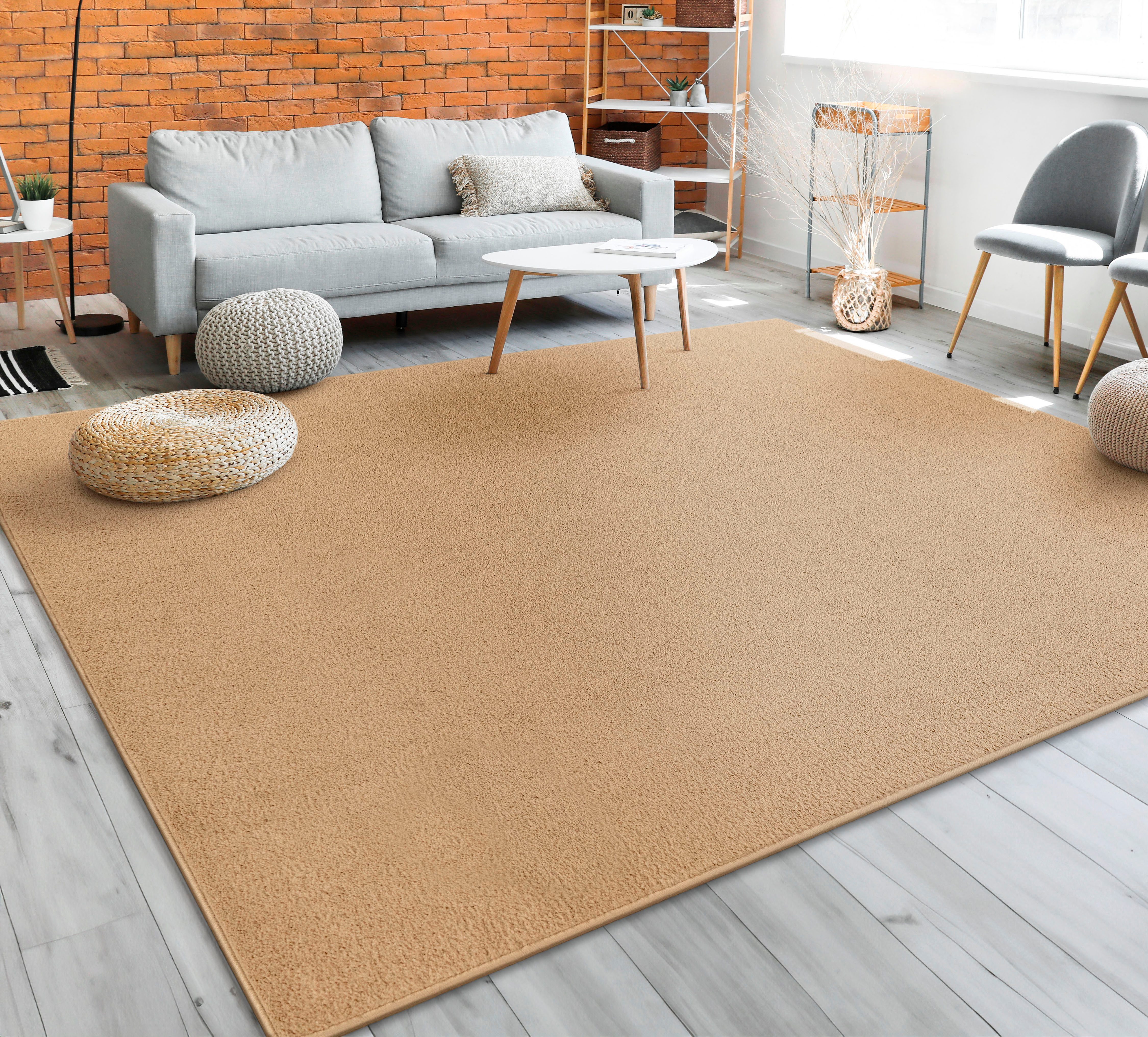 Paco Home Vloerkleed Porto 890 Korte pool, unikleuren, ideaal in de woonkamer & slaapkamer
