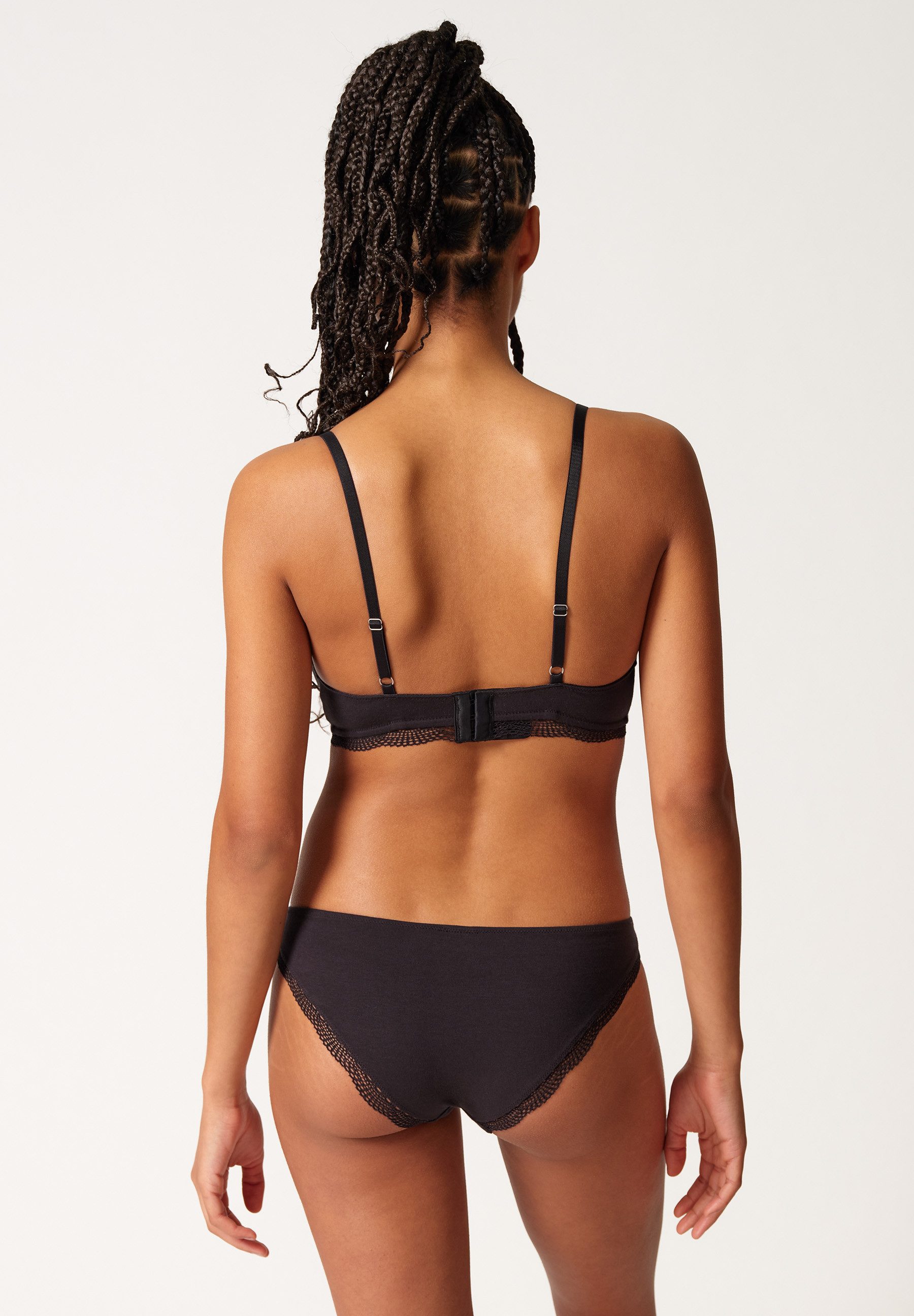 Skiny® Soft-bh Classicotton V-hals met transparante kant