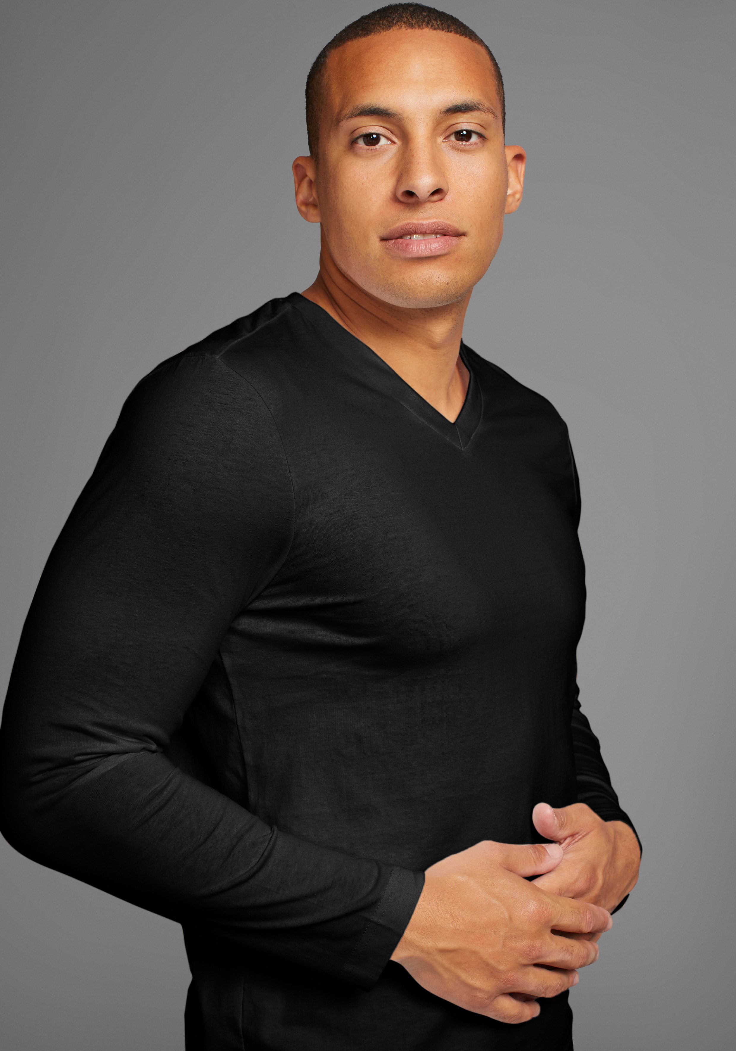 Man's World Shirt met lange mouwen Circular Collection ook voor onderkleding (set, 2-delig, 2 stuks)