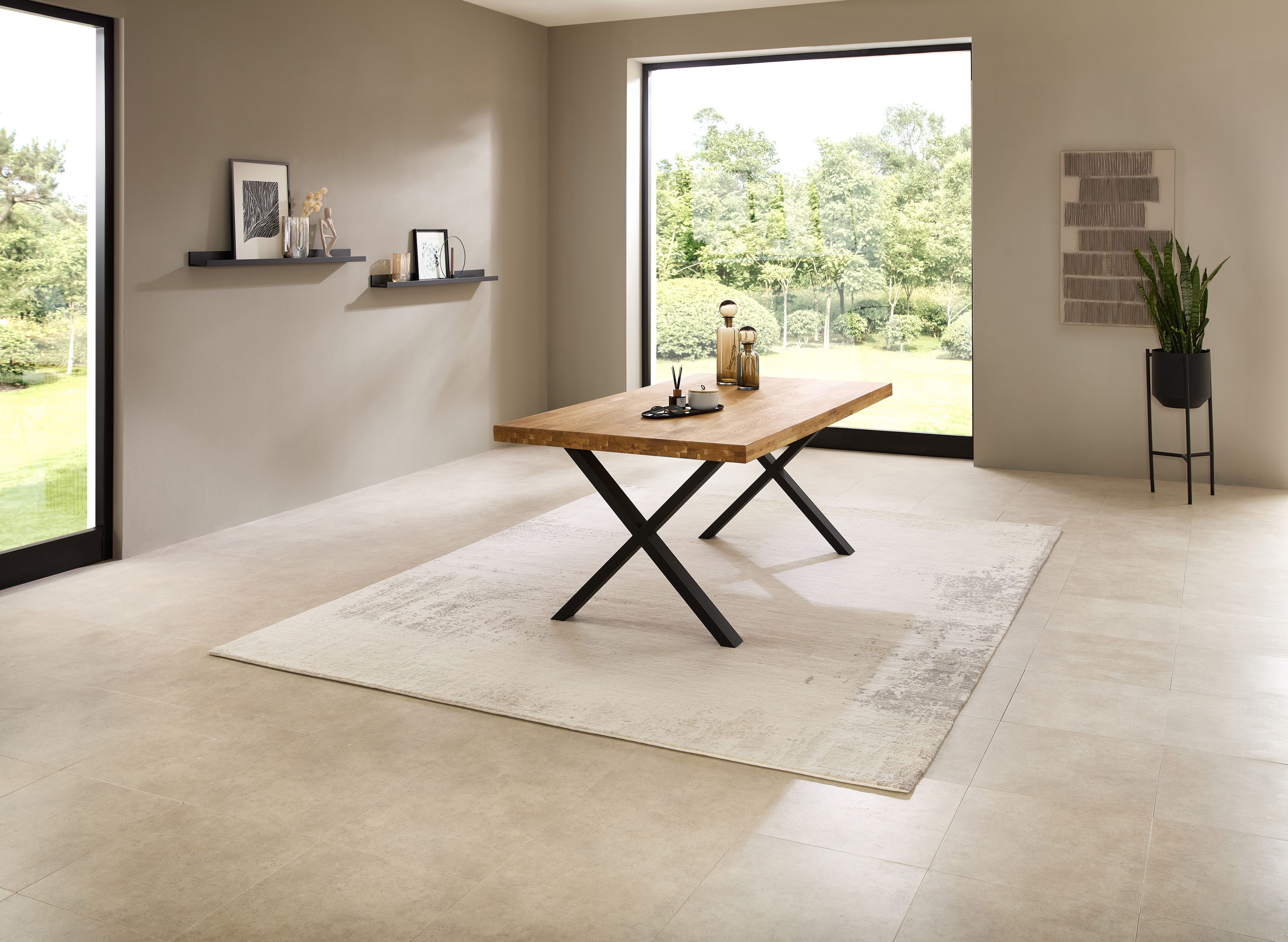 Stolkom Eettafel Chris eettafel eik massief hout, BxHxD 110x47x70 cm