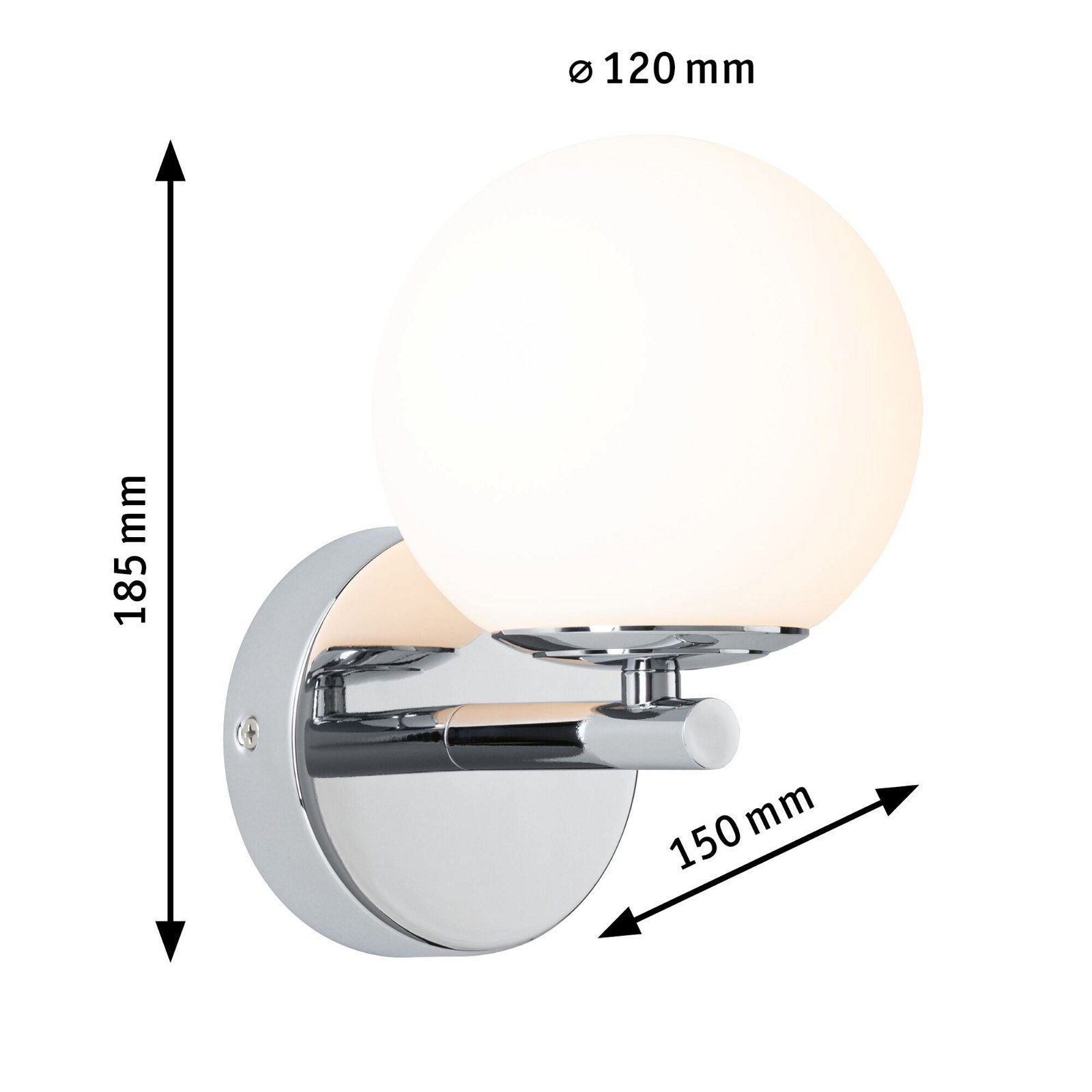 Paulmann Led-wandlamp Selection Bathroom Gove IP44 5W 3000K Satin, Glas/Metaal (1 stuk)