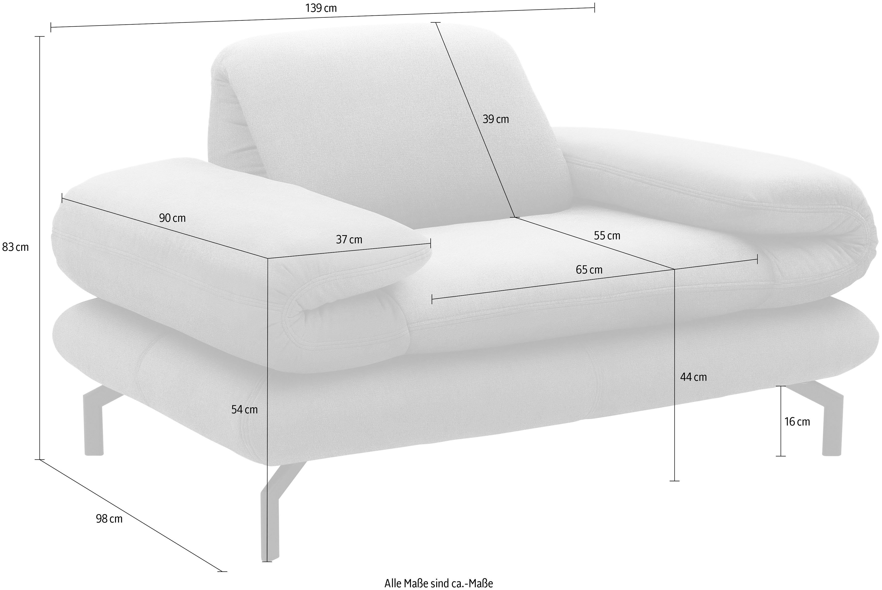 LOOKS BY WOLFGANG JOOP Fauteuil LOOKS XIII Loungestoel Naar keuze met verstelbare armleuning en hoofdeind