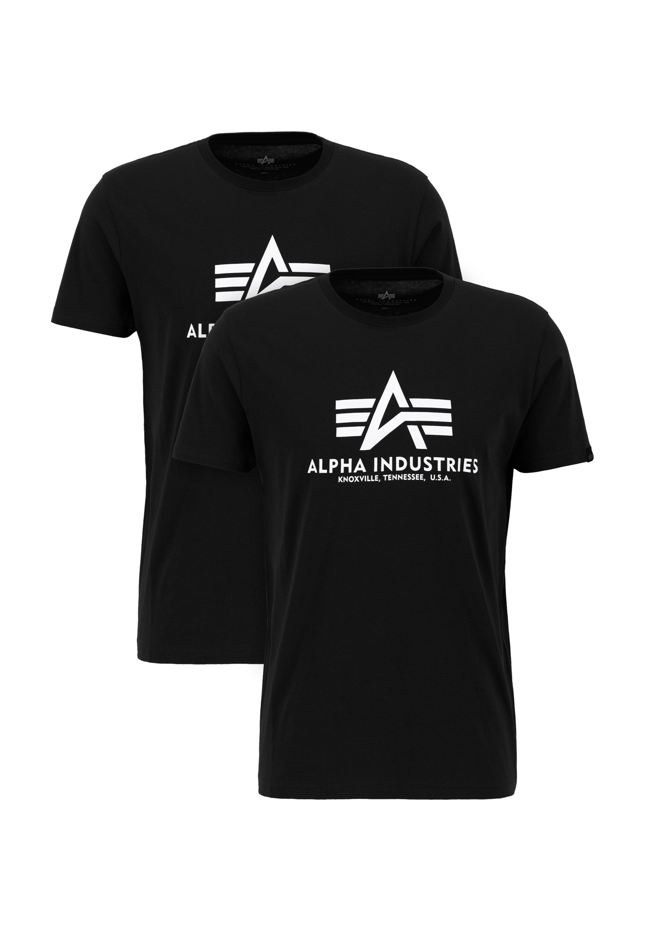 Alpha industries Katoenen T-shirt Regular Fit Pak Black Heren
