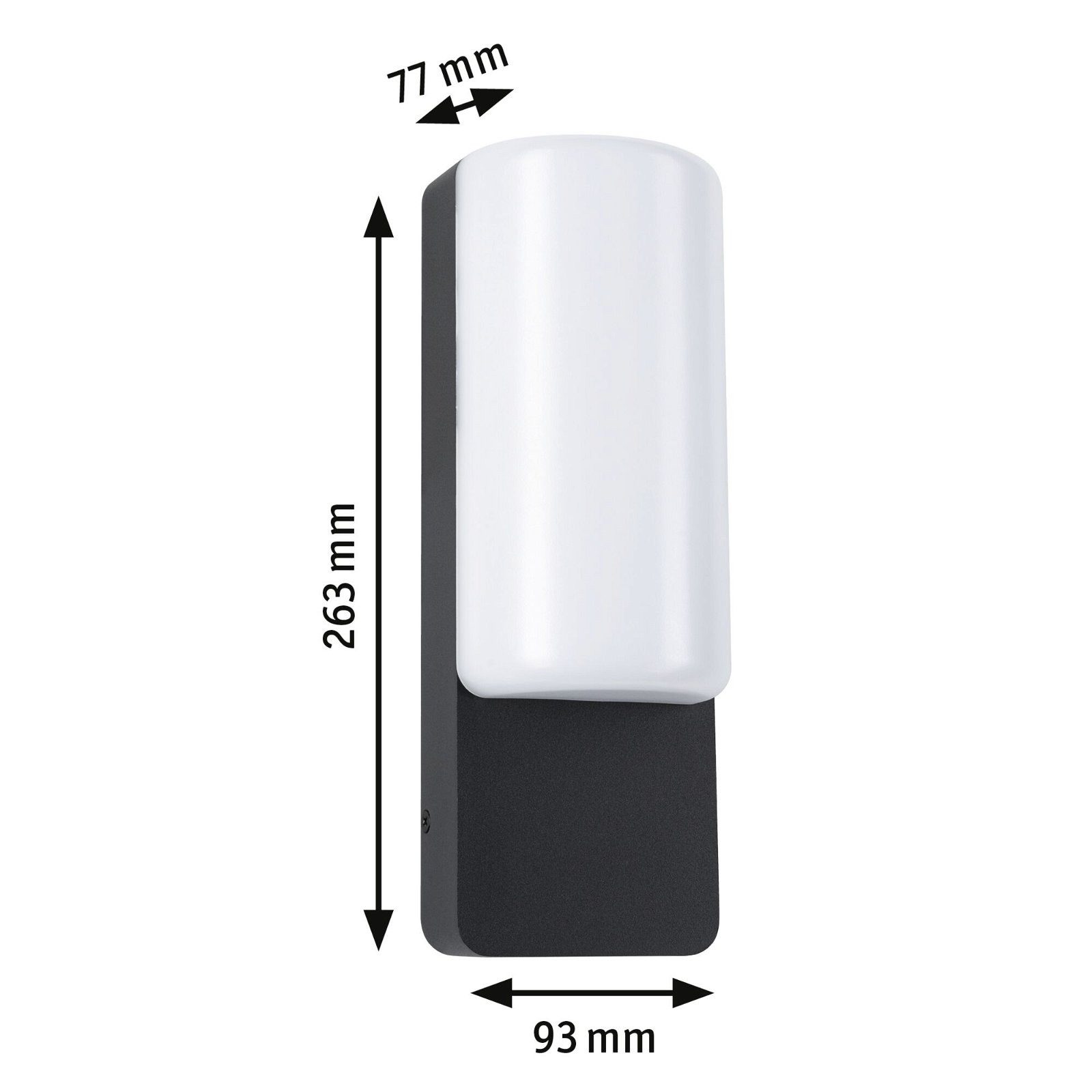 Paulmann Led-wandlamp voor buiten Bonnie IP44 93x77mm 3000K 8,5W 560lm 230V antraciet aluminium (1 stuk)
