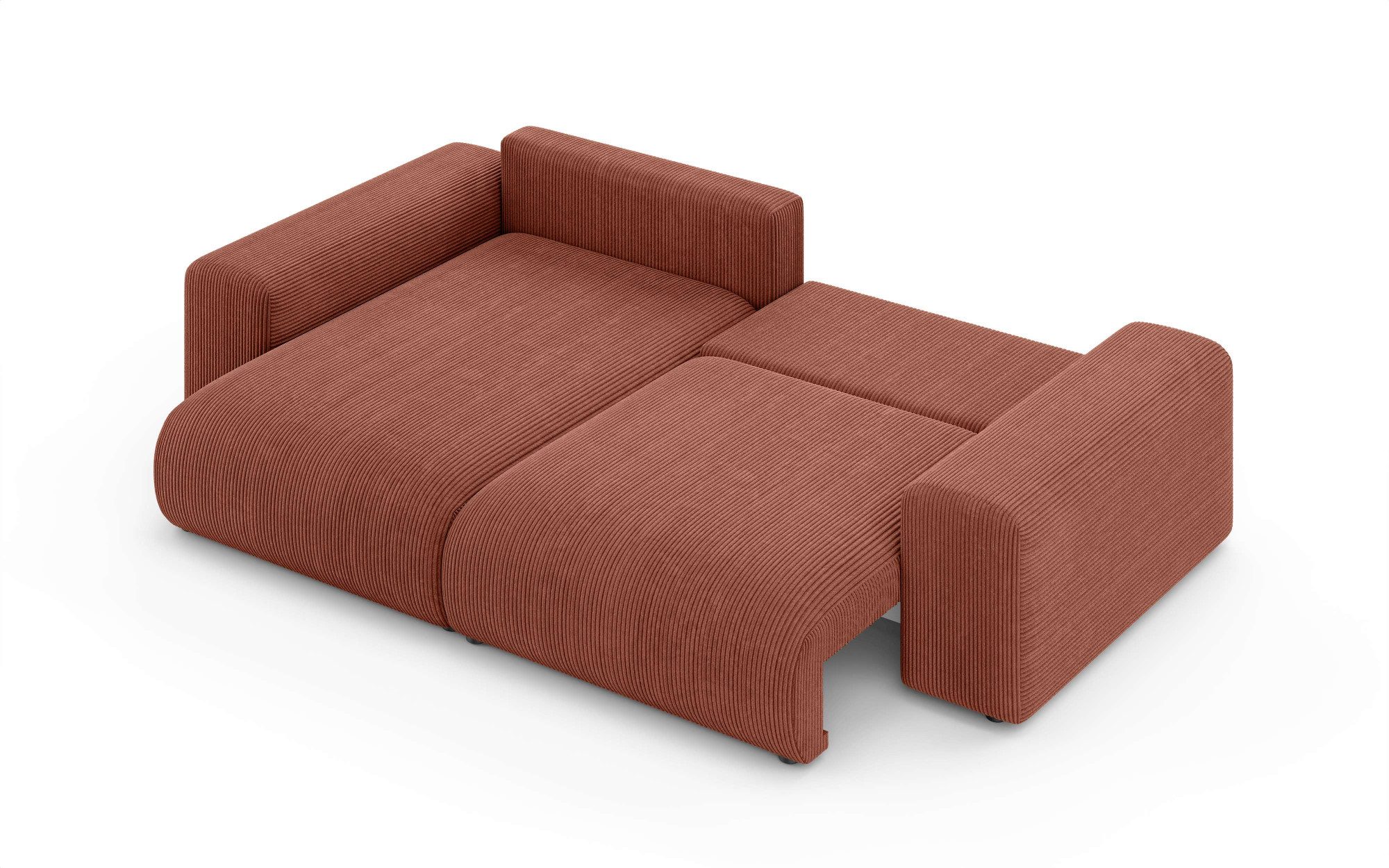 Home affaire Hoekbank LAKESIDE met bedfunctie en bedlade, B/D/H 257/166/84 cm L-vorm, recamiere aan beide zijden monteerbaar, golfondersteuning