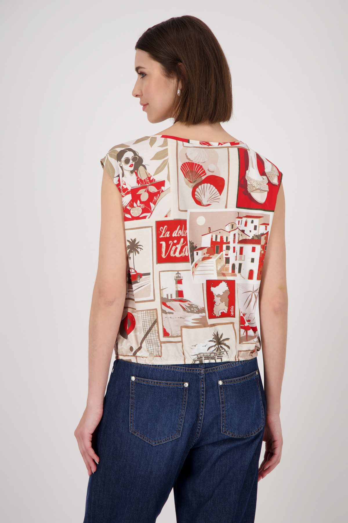 Monari Blouse zonder sluiting met all-over print