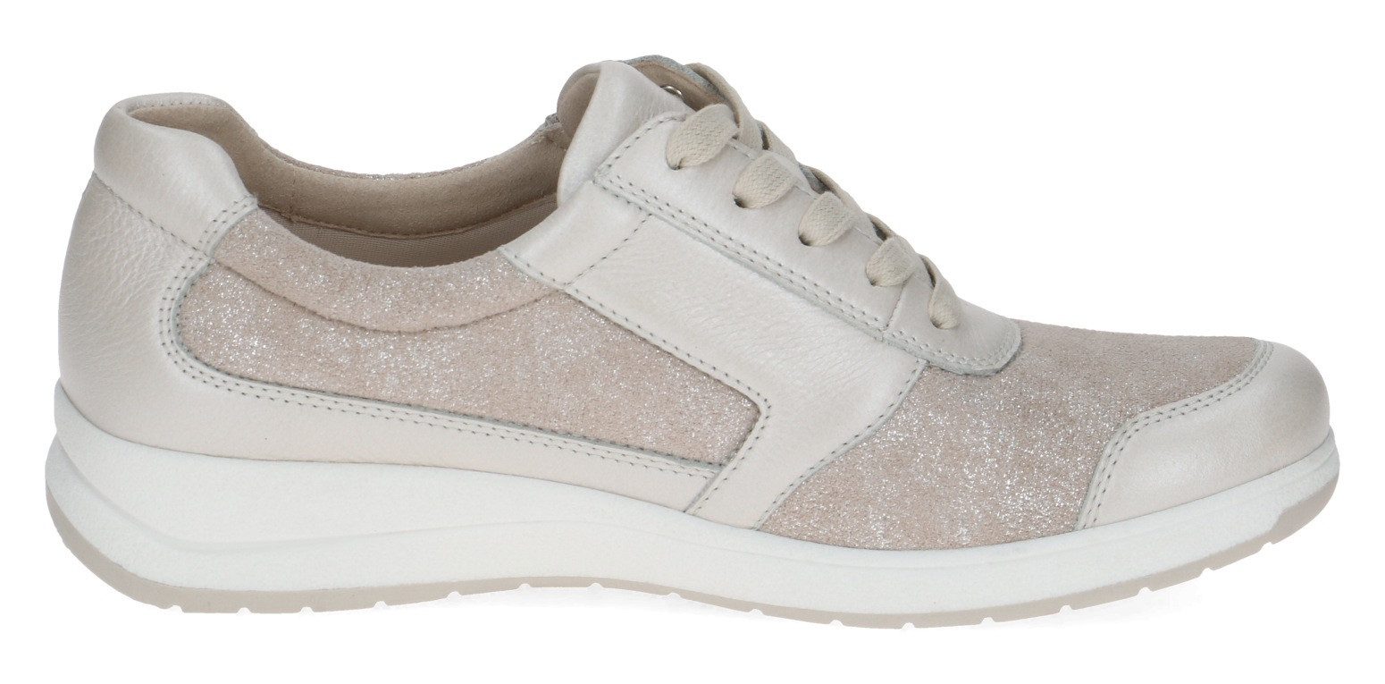 Caprice Sneakers met sleehak , vrijetijdsschoen, lage schoen, veterschoen, logo-embleem, breedte h