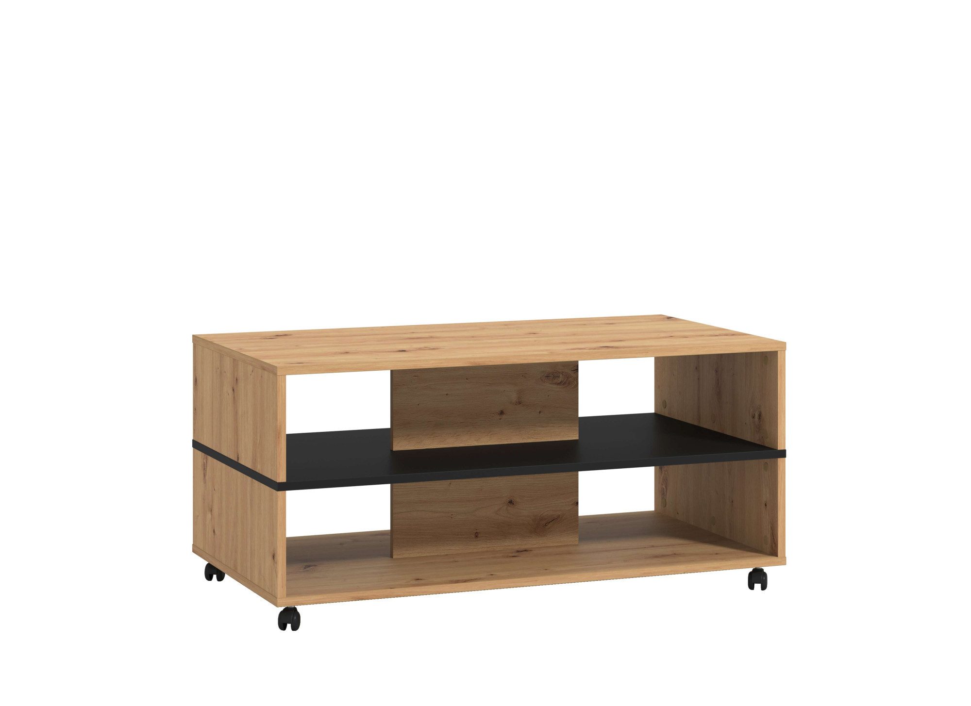 Home affaire Salontafel Savio salontafel, 101 cm, in trendy kleuren, modern met plank, rechthoekig, artisan eik, ideaal voor kleine ruimtes
