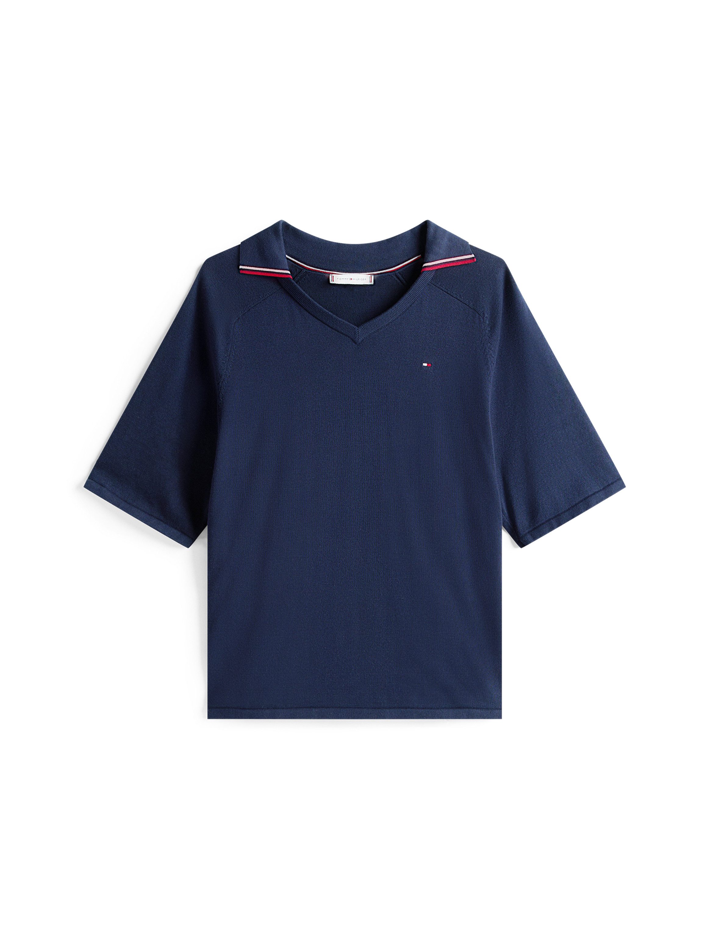 Tommy Hilfiger Gebreide trui CO JERSEY STCH POLO V-NK S/S SWT