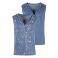 lascana tanktop in modieuze blouse-look (set van 2) blauw
