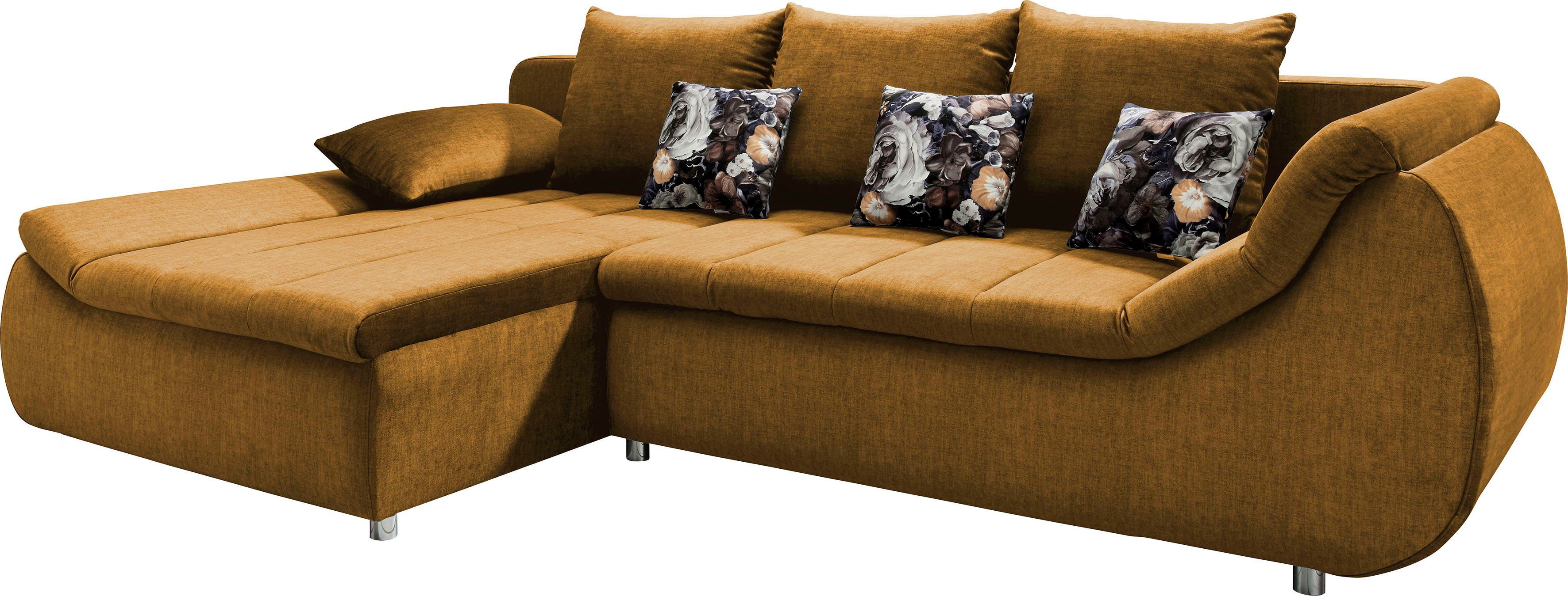 INOSIGN Hoekbank Imola elegant en modern, actuele stiksels in de zitting, comfortabel, L-vorm