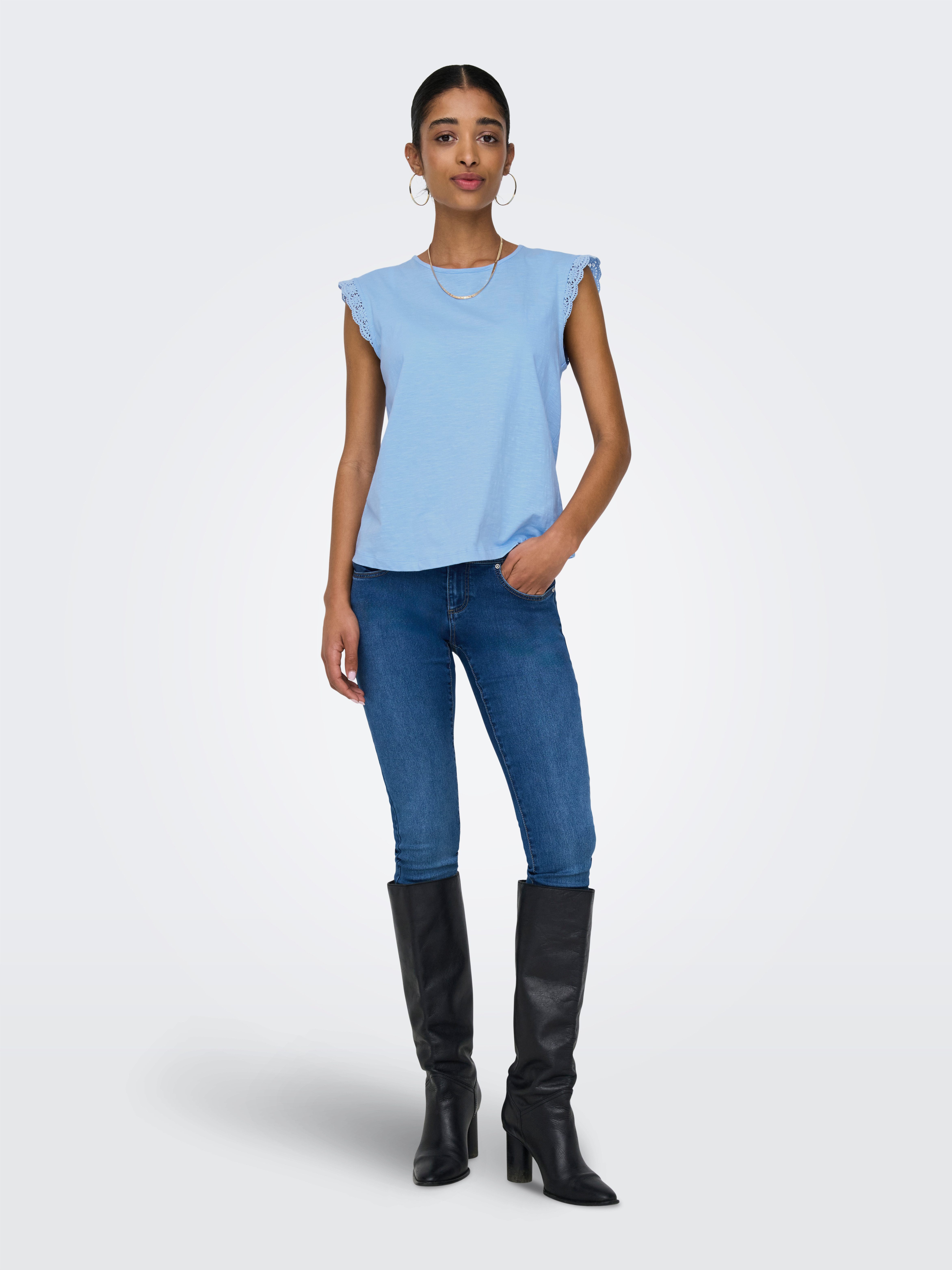 JDY Shirt met korte mouwen JDYSALVA LIFE S/L CROCHET TOP JRS