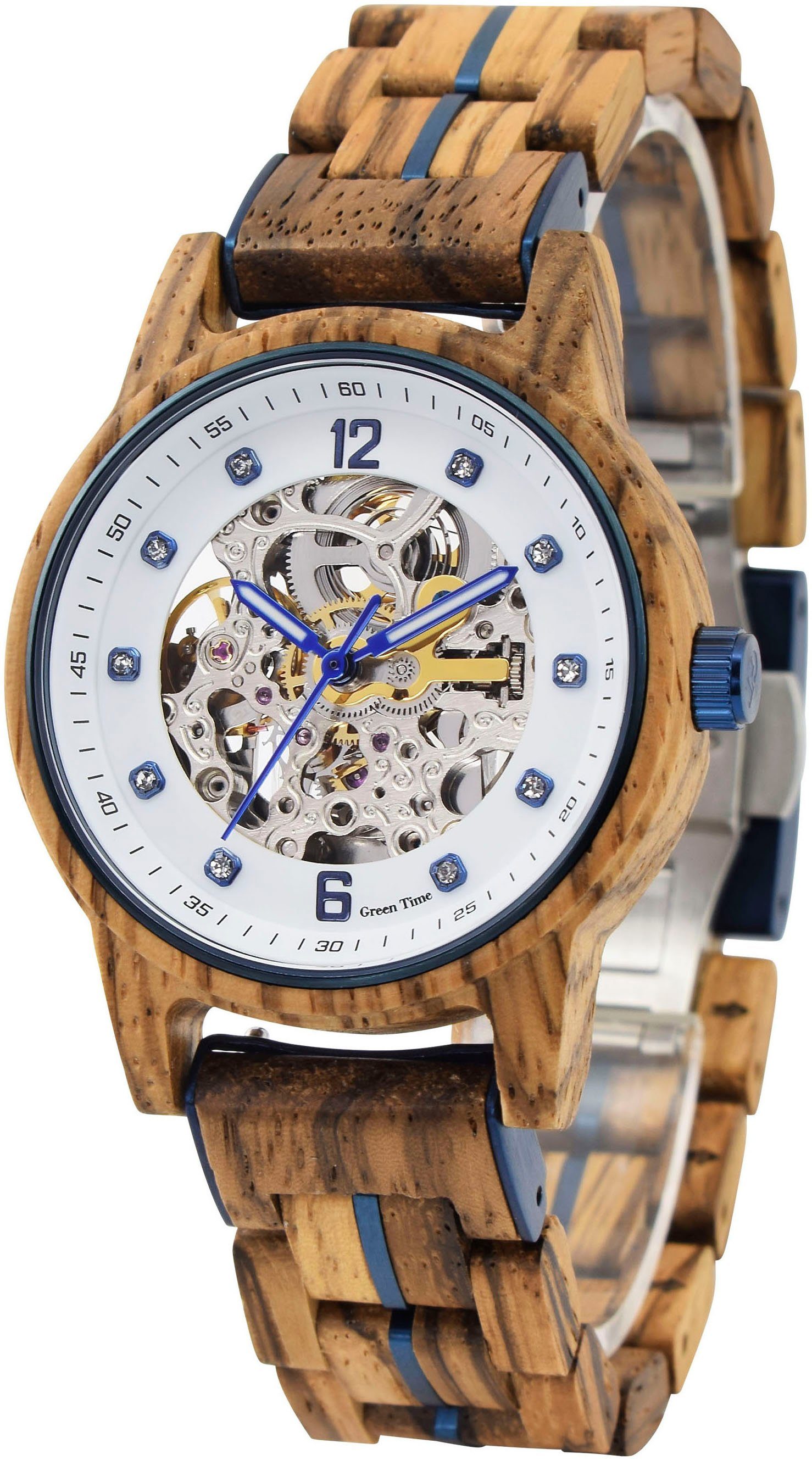 GreenTime Automatisch horloge Polshorloge, dameshorloge, houten horloge, lichtgevende wijzers