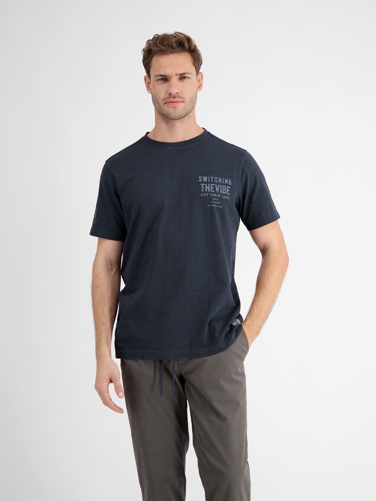 Lerros T-shirt LERROS T-shirt voor heren met borstprint