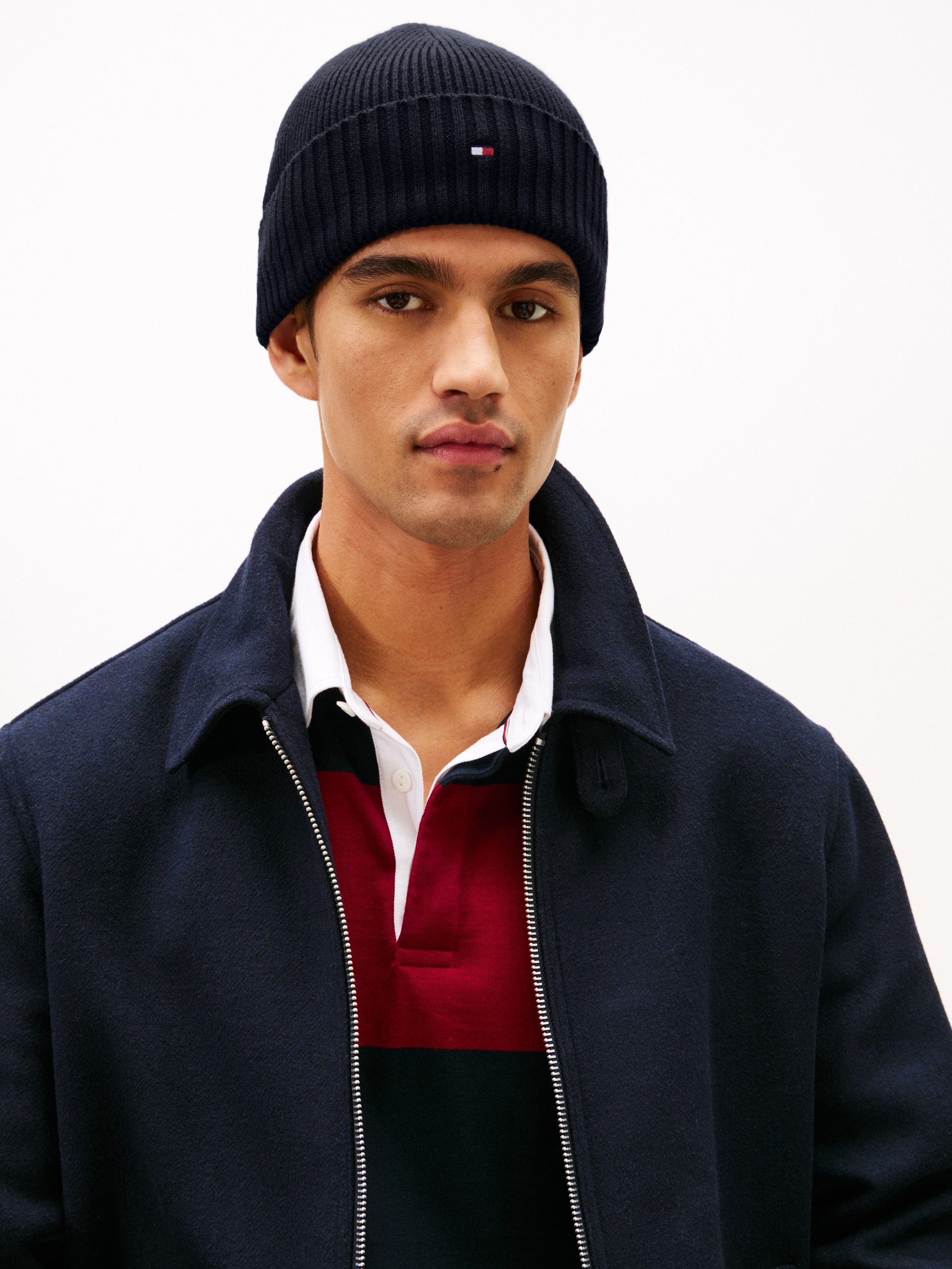 Tommy Hilfiger Gebreide muts TH FLAG PIMA COTTON BEANIE