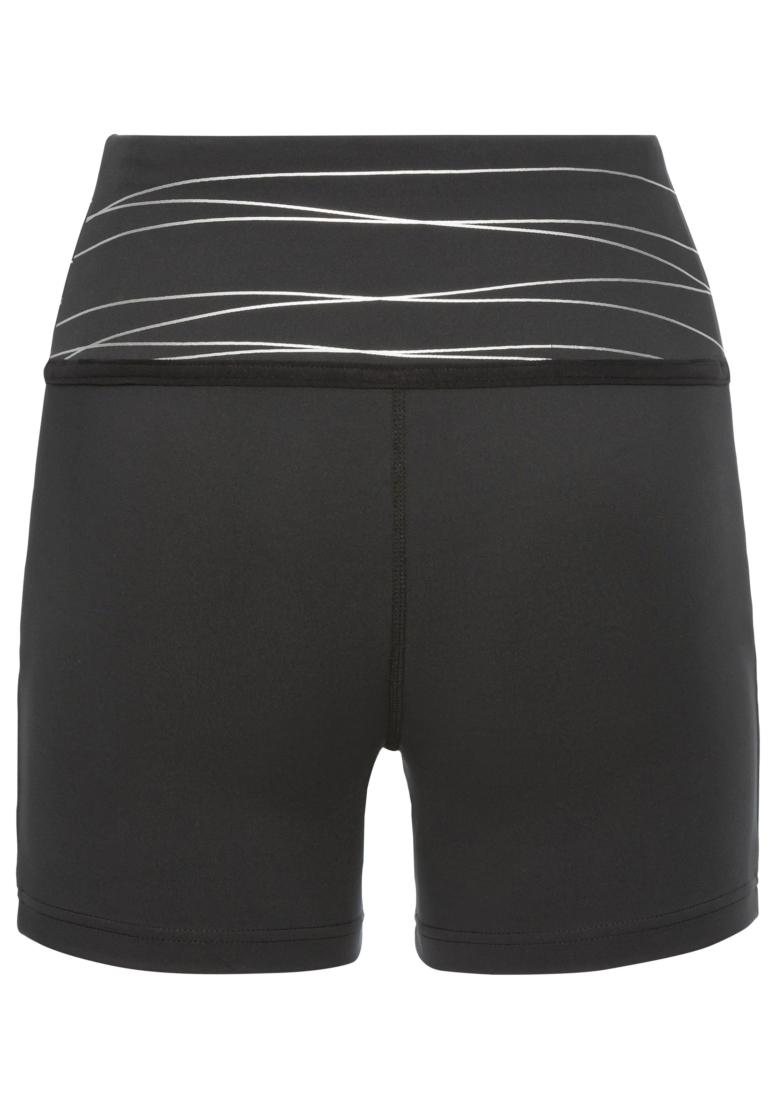 vivance active Short Korte broek Sportshorts met brede tailleband en print