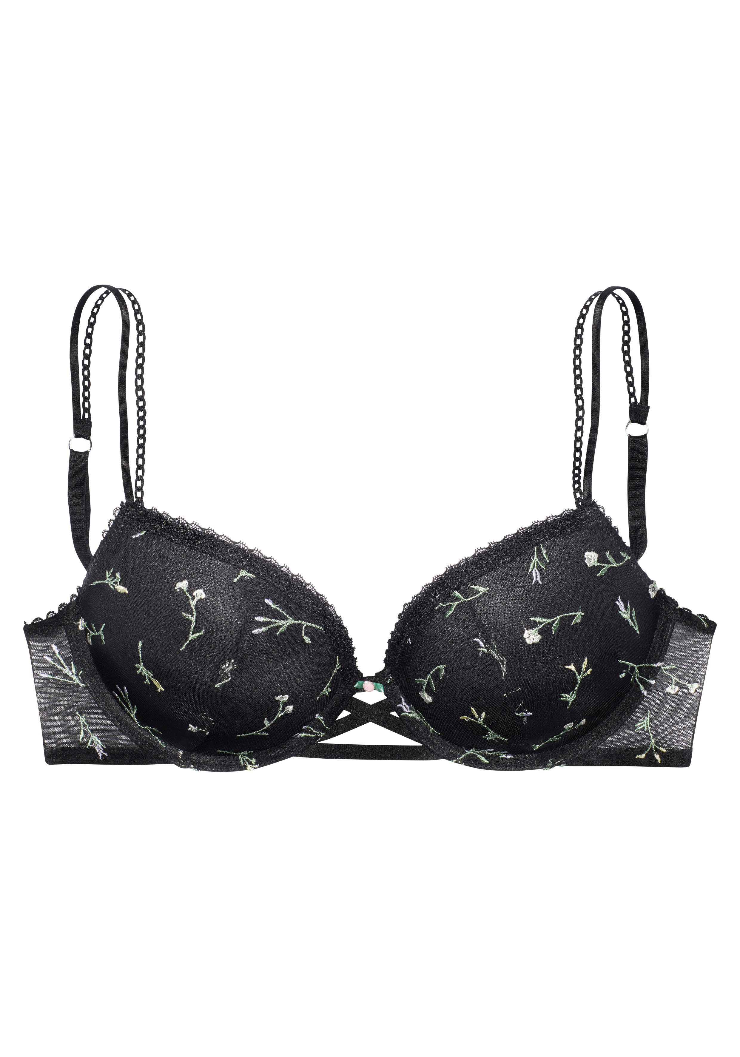 Vivance Push-up-bh Thea met bloemen van fijn geborduurd kant, sexy lingerie