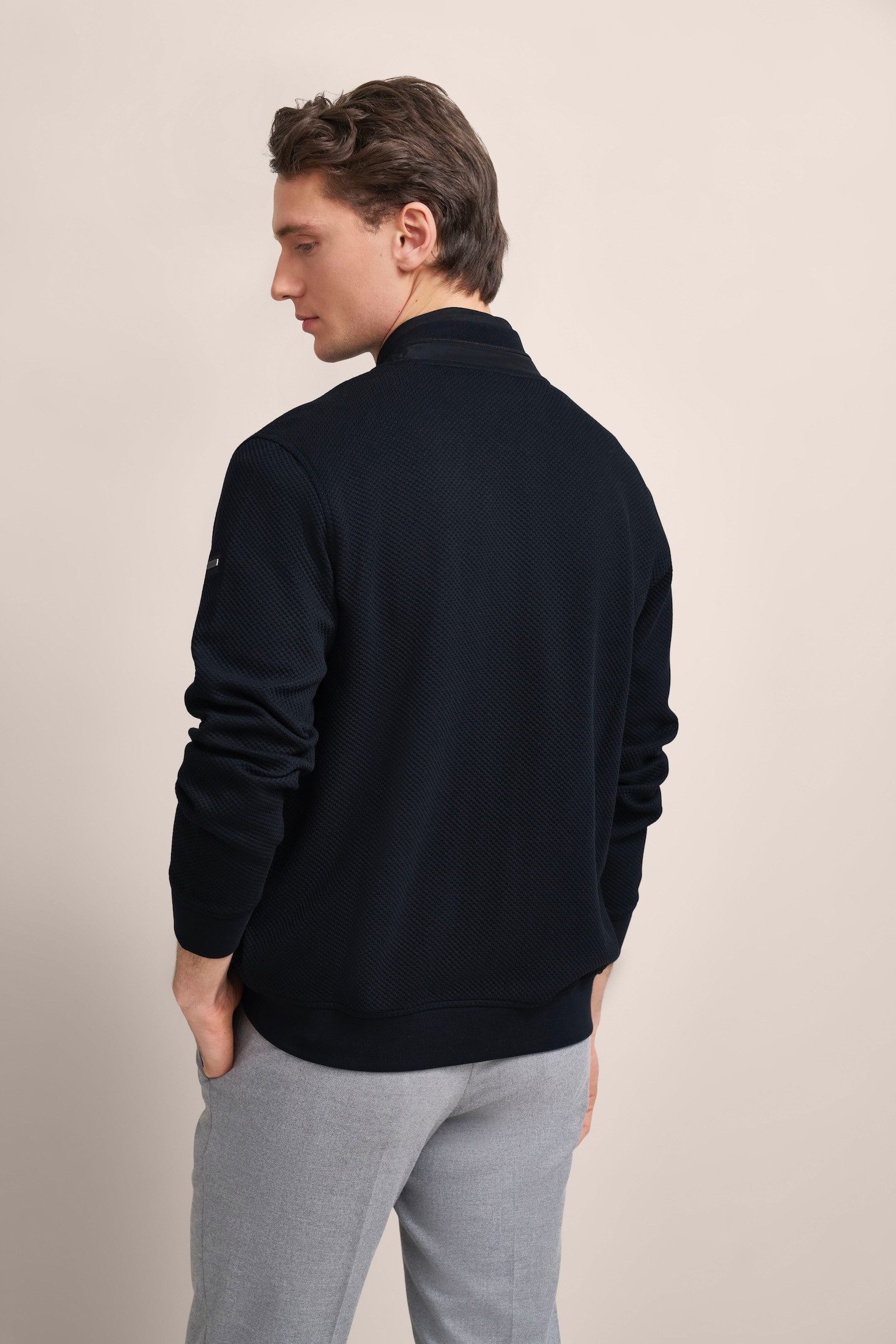 Bugatti Sweatvest met collegkraag