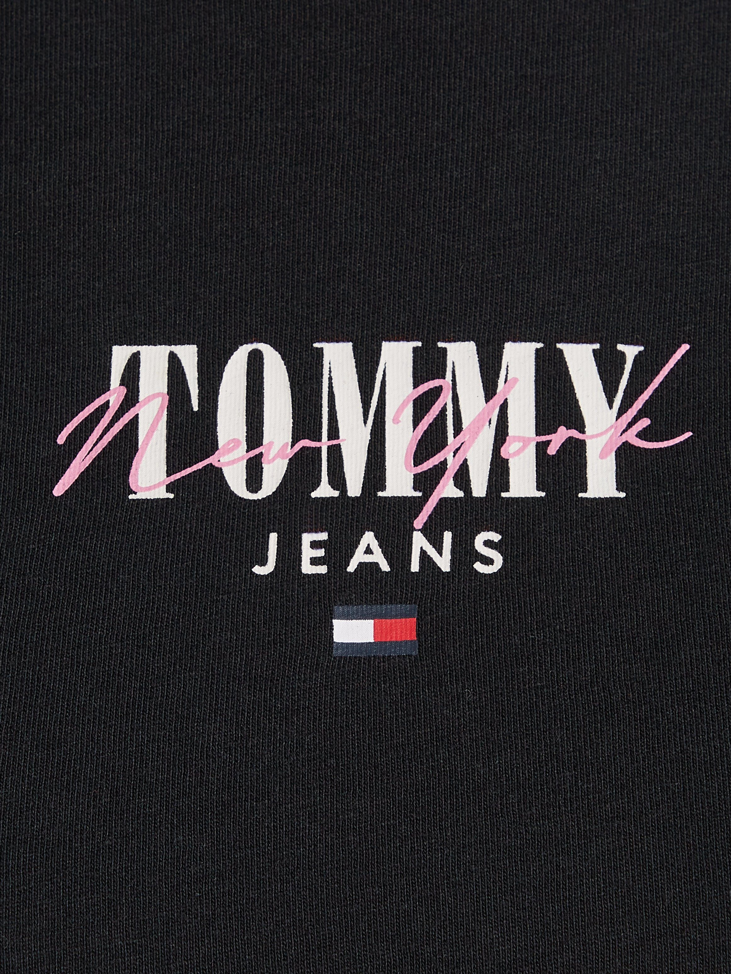TOMMY JEANS Shirt met ronde hals Rib Slim Essential Logo Geribd shirt, fijne geribde jersey stof, elastisch met Tommy Jeans logo