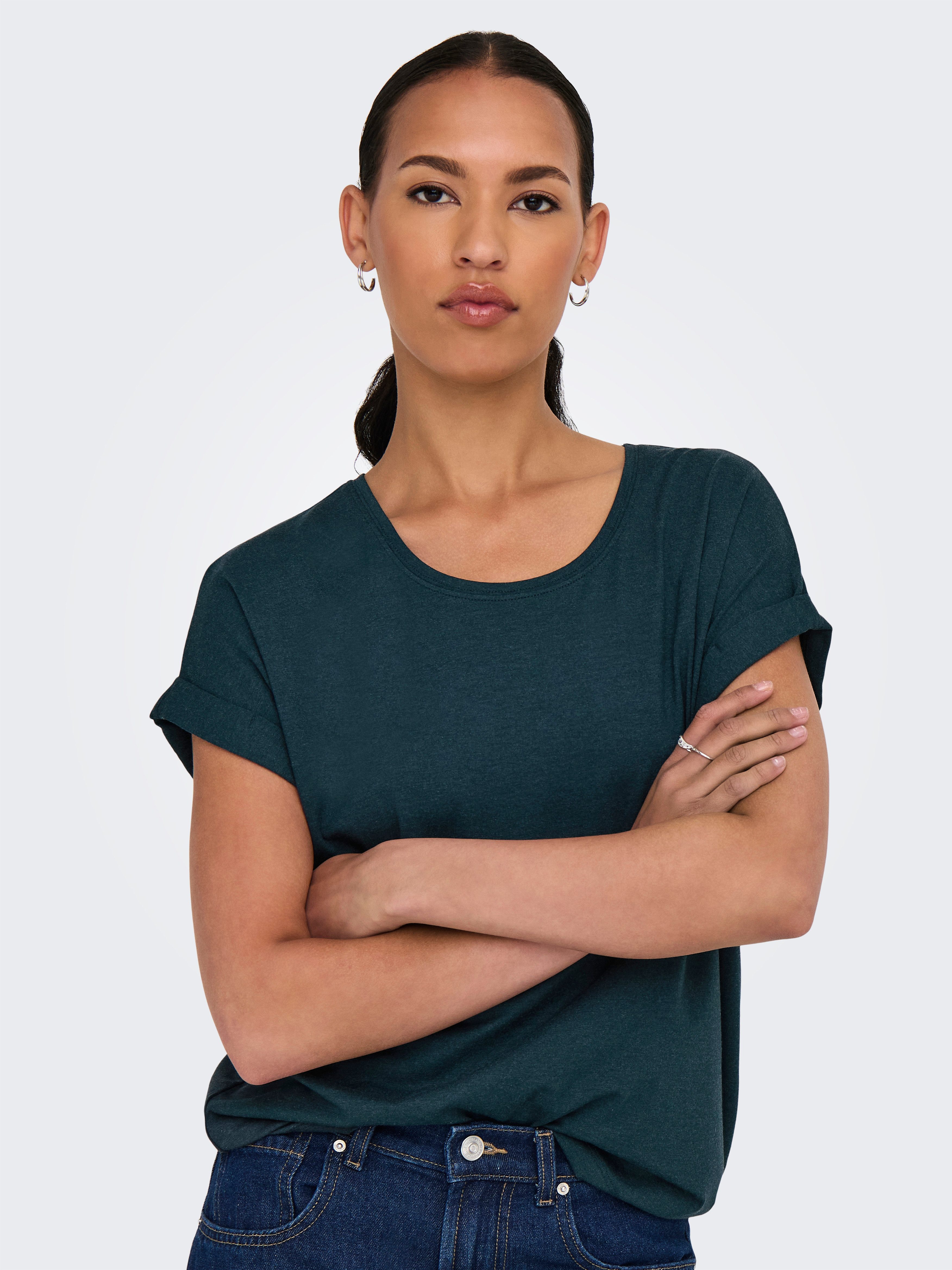 Only T-shirt ONLMOSTER – Shirt met korte mouwen en omslag en klassieke look
