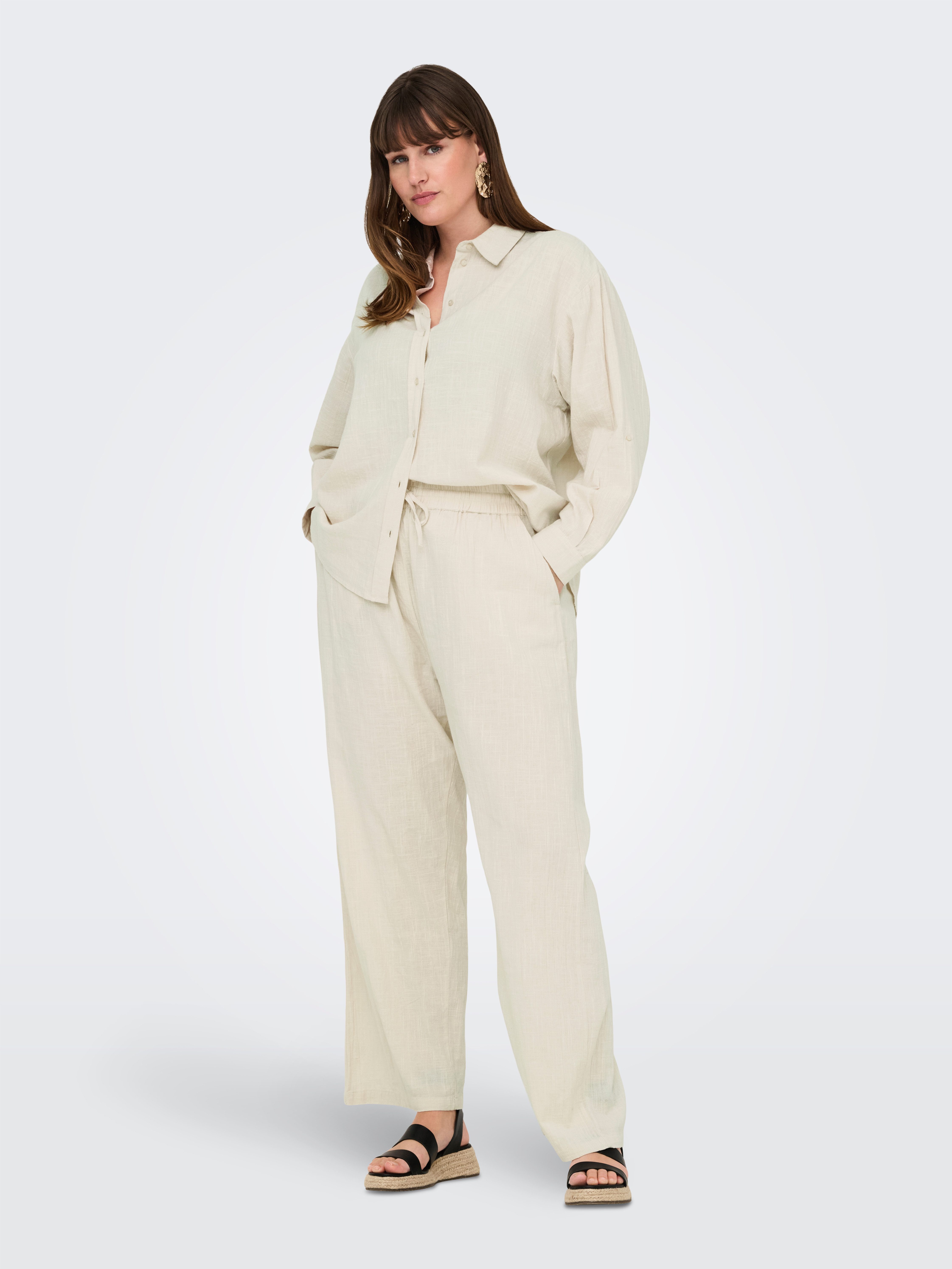 ONLY CARMAKOMA Comfortbroek CARTIZANA COTTON LOOSE PANTS WVN NOOS