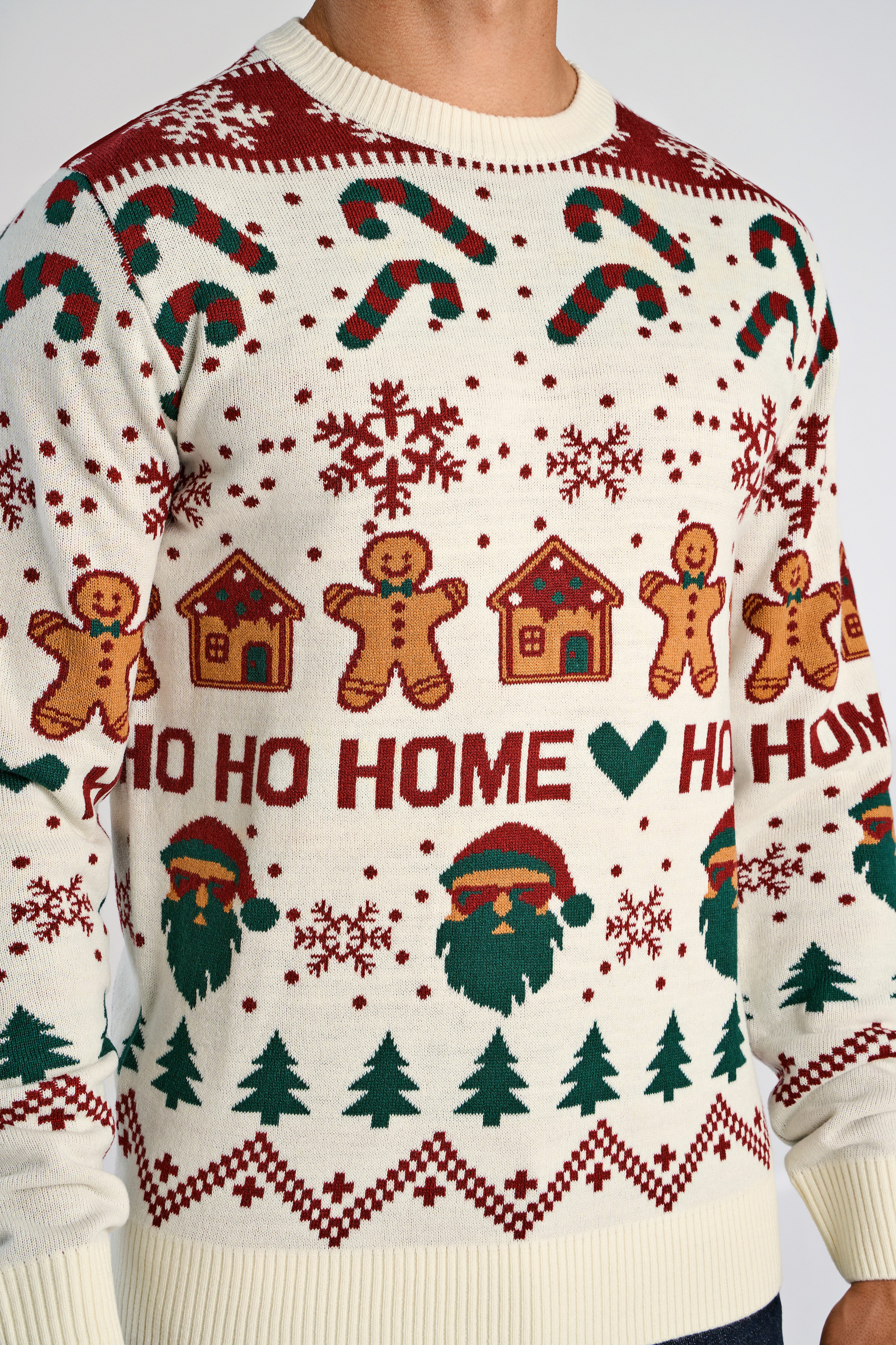 LINDBERGH Kersttrui met intarsia-motief