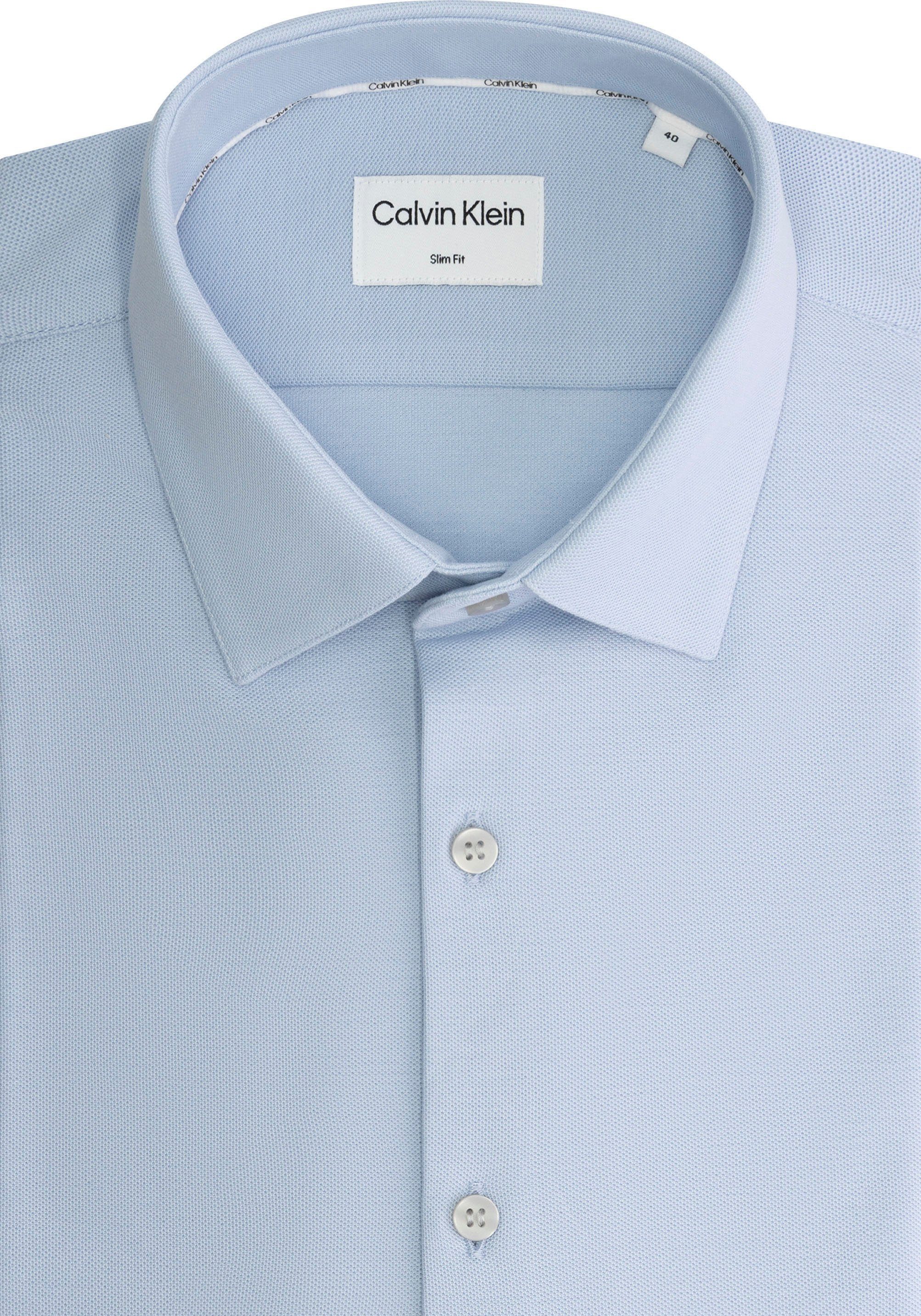 Calvin Klein Overhemd met korte mouwen STRETCH PIQUE SOLID SLIM SHIRT