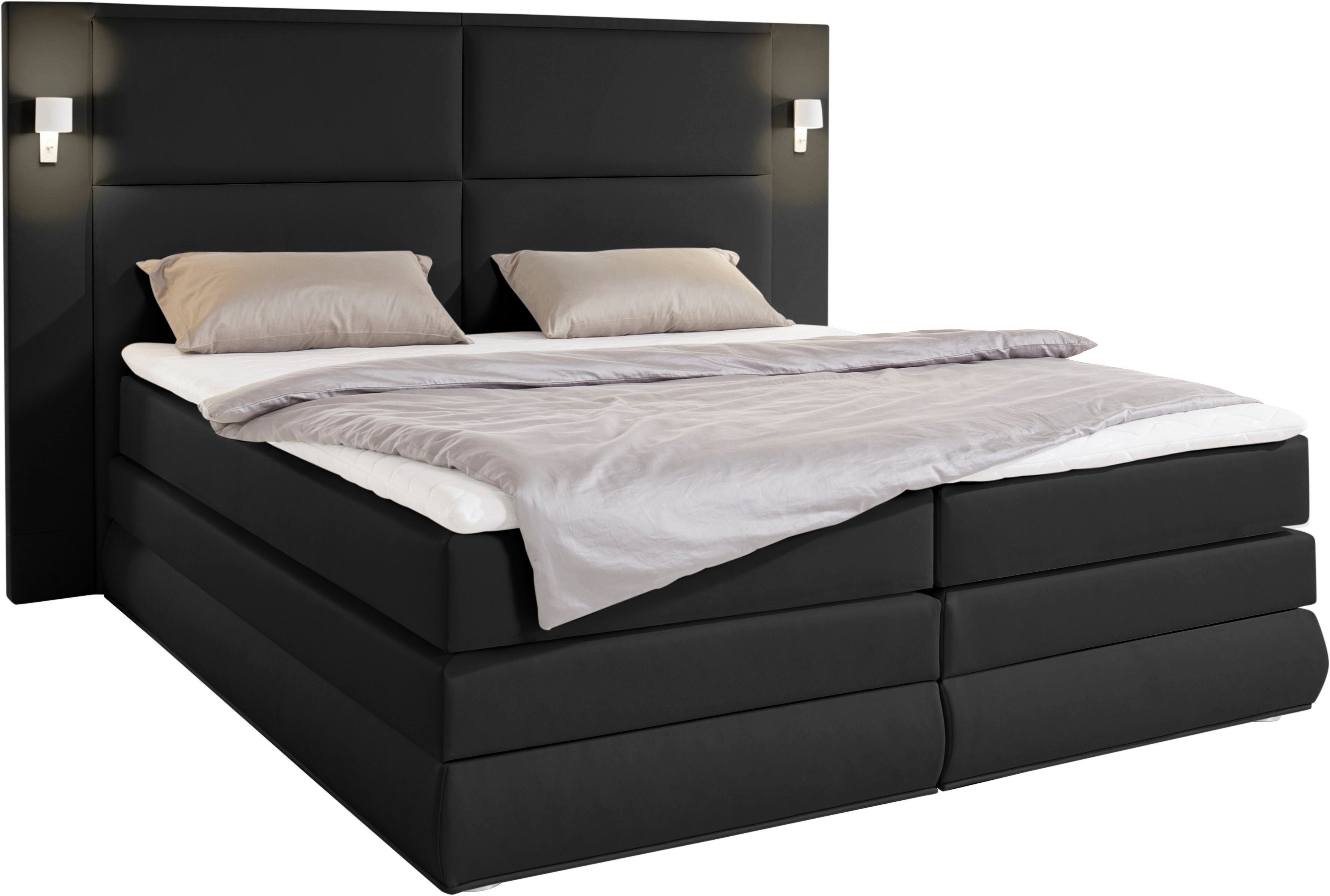 COLLECTION AB Boxspring Copenhagen inclusief bedkist, topmatras, naar keuze met ledverlichting