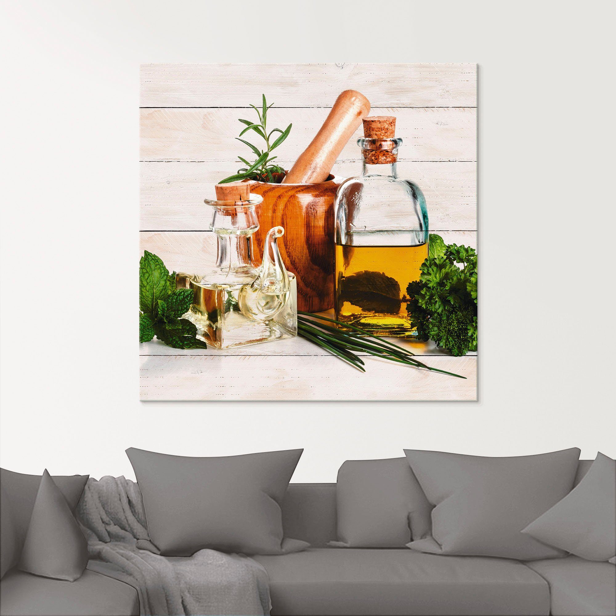 Artland Print op glas Olijfolie en kruiden - keuken