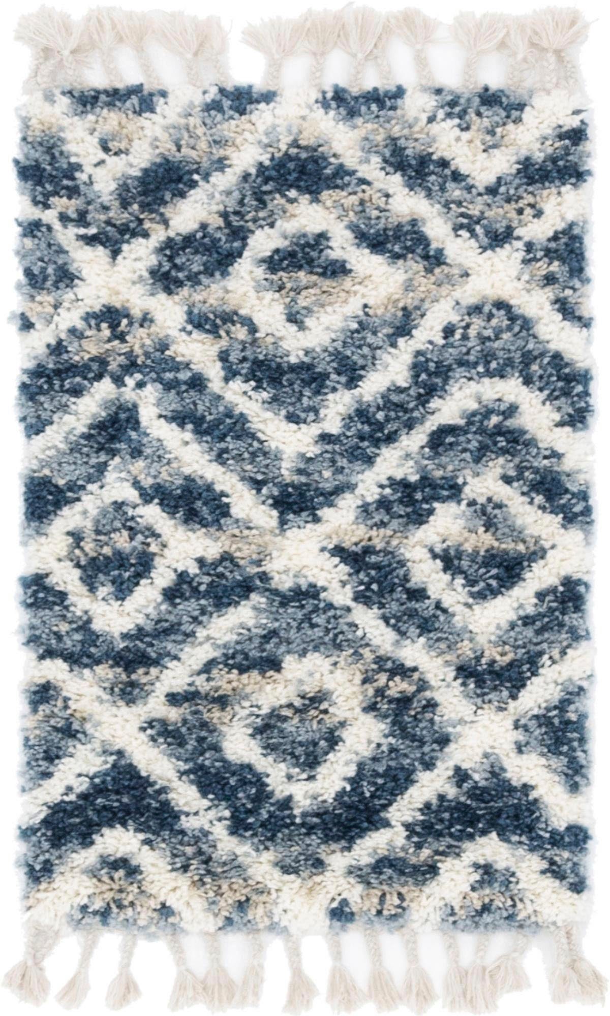 Myflair Möbel & Accessoires Hoogpolig vloerkleed Top Shag, MAGAZIJNOPRUIMING! geweven, geruit design, gemêleerde look, zacht & behaaglijk, met franje