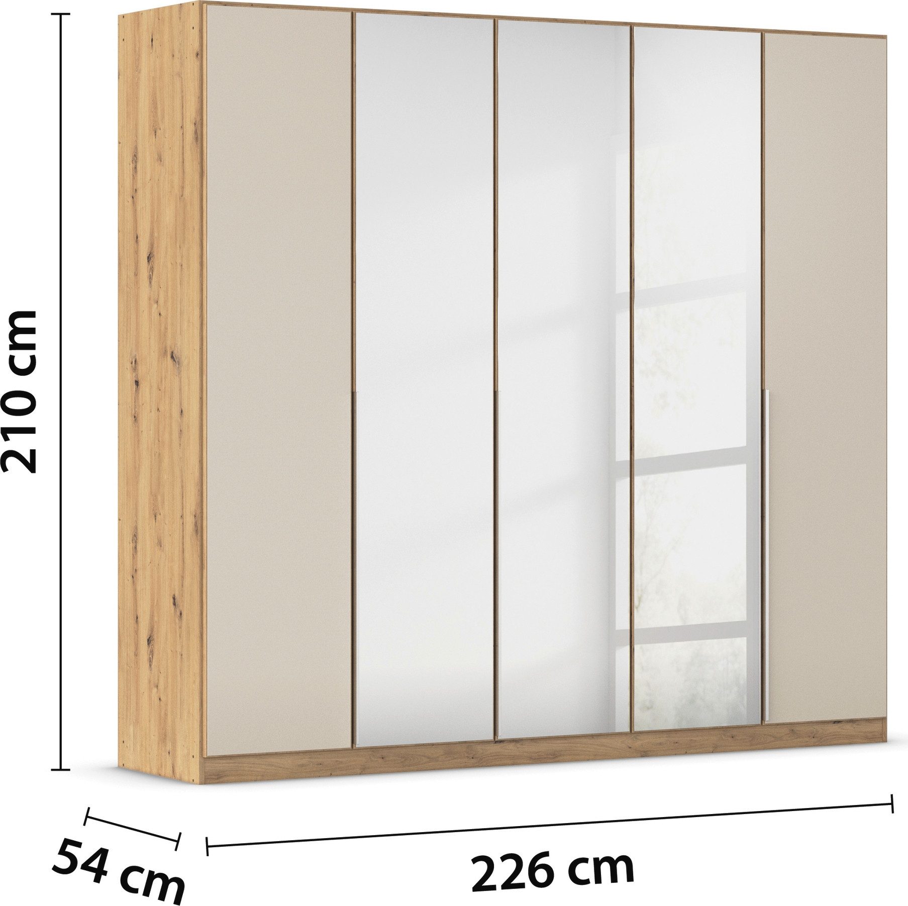 rauch Draaideurkast Kledingkasten kast garderobe AGORDO met glazen front doordachte binnenuitrusting, in 6 breedtes en 2 hoogtes made in germany