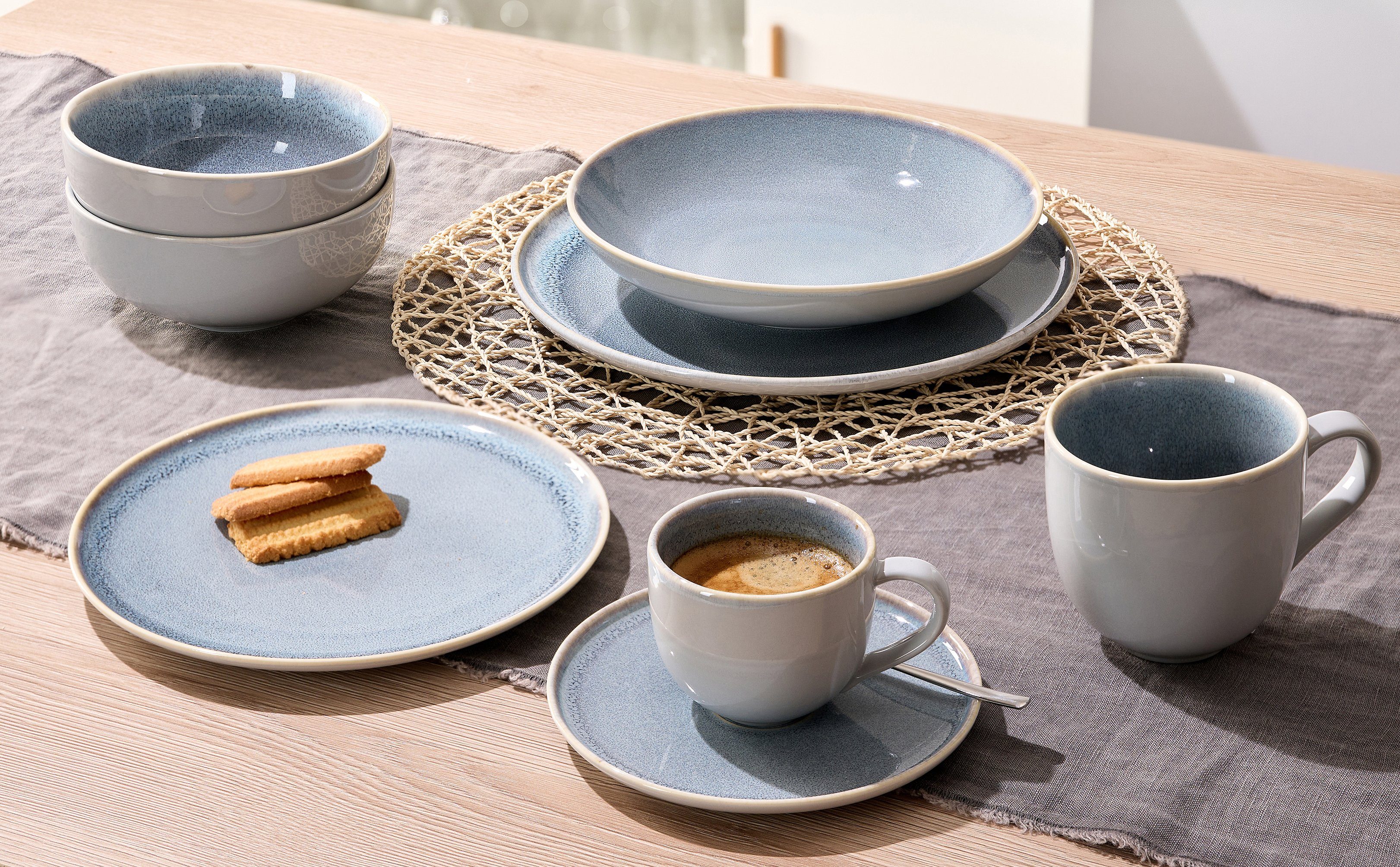 Ritzenhoff & Breker Combi-servies Serviesset, servies Skagen Stone Reactief glazuur, 12 delen, voor 4 personen (set, 12-delig)