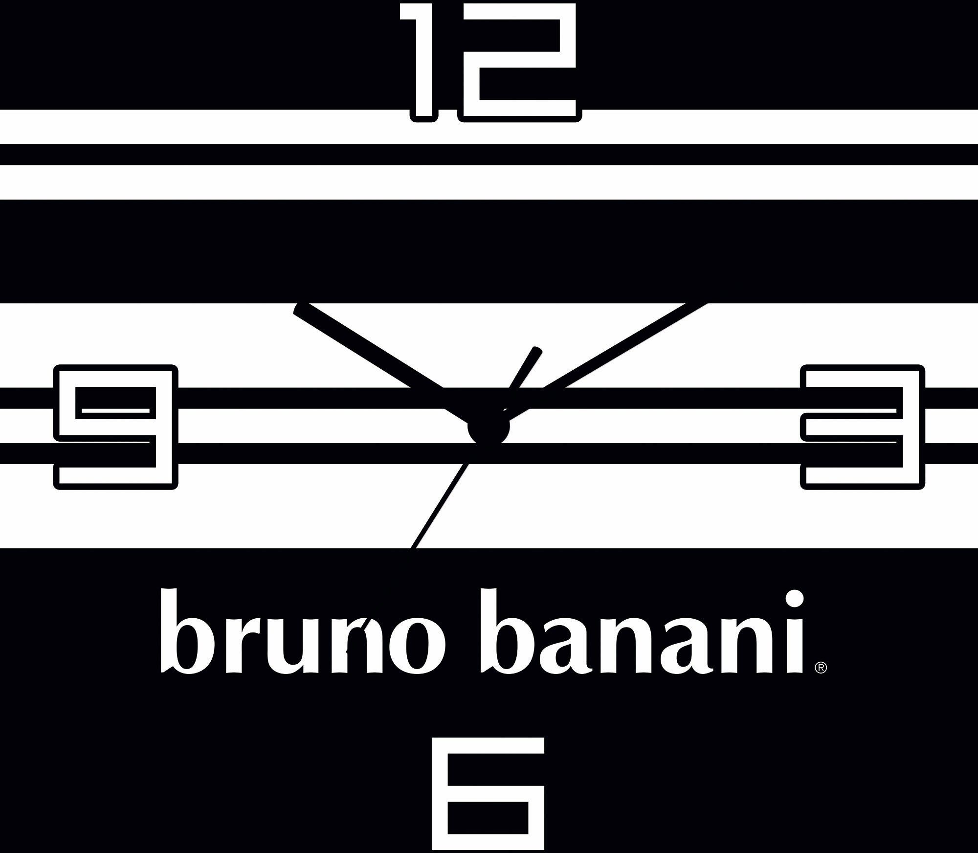Bruno Banani Wandklok Strepen op aluminium