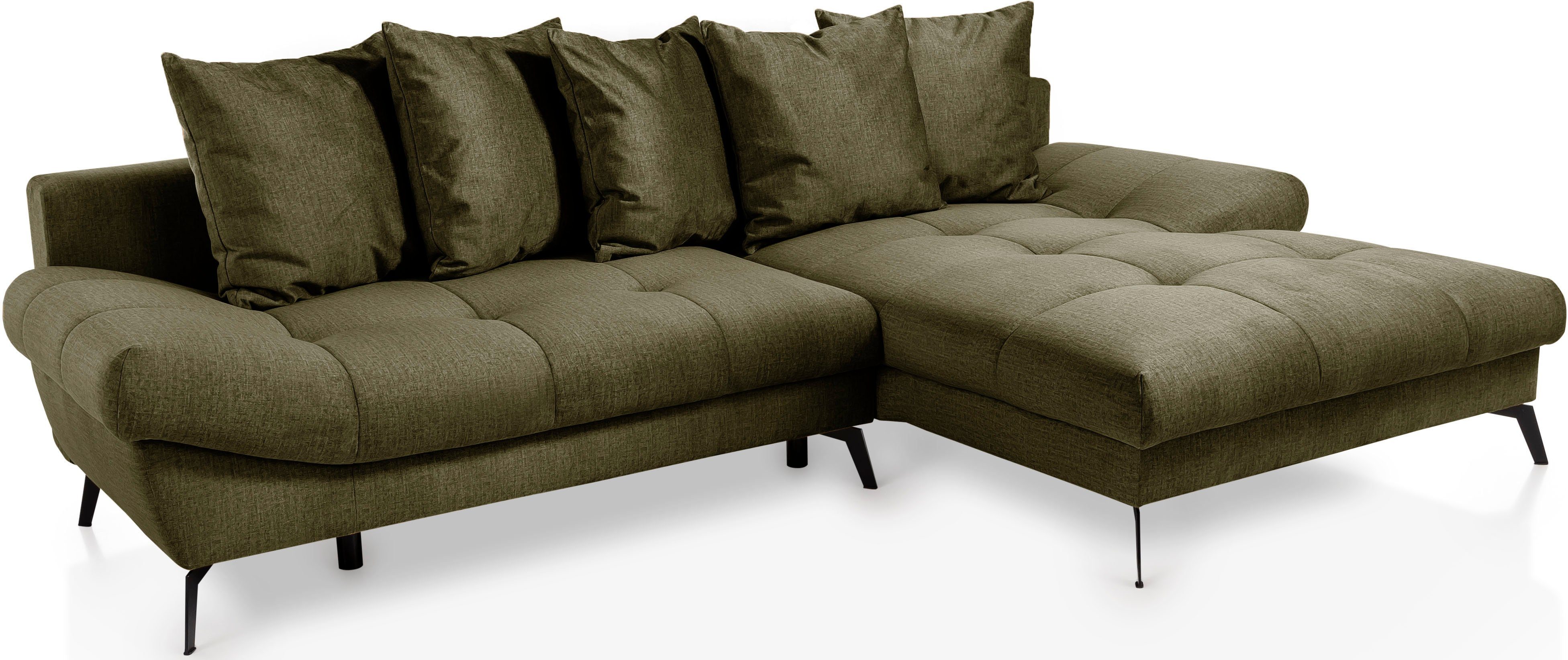 exxpo - sofa fashion Hoekbank Olmedo, extravagante ontwerp en geweldig zitcomfort, L-vorm