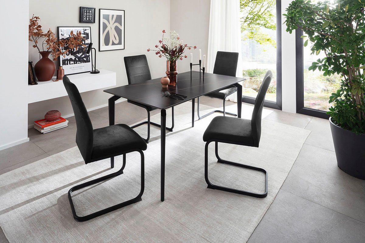 MCA furniture Eettafel FREMONT 4-poot tafel Keramiek, metaal, tafelblad 1,2 cm, 4-6 personen