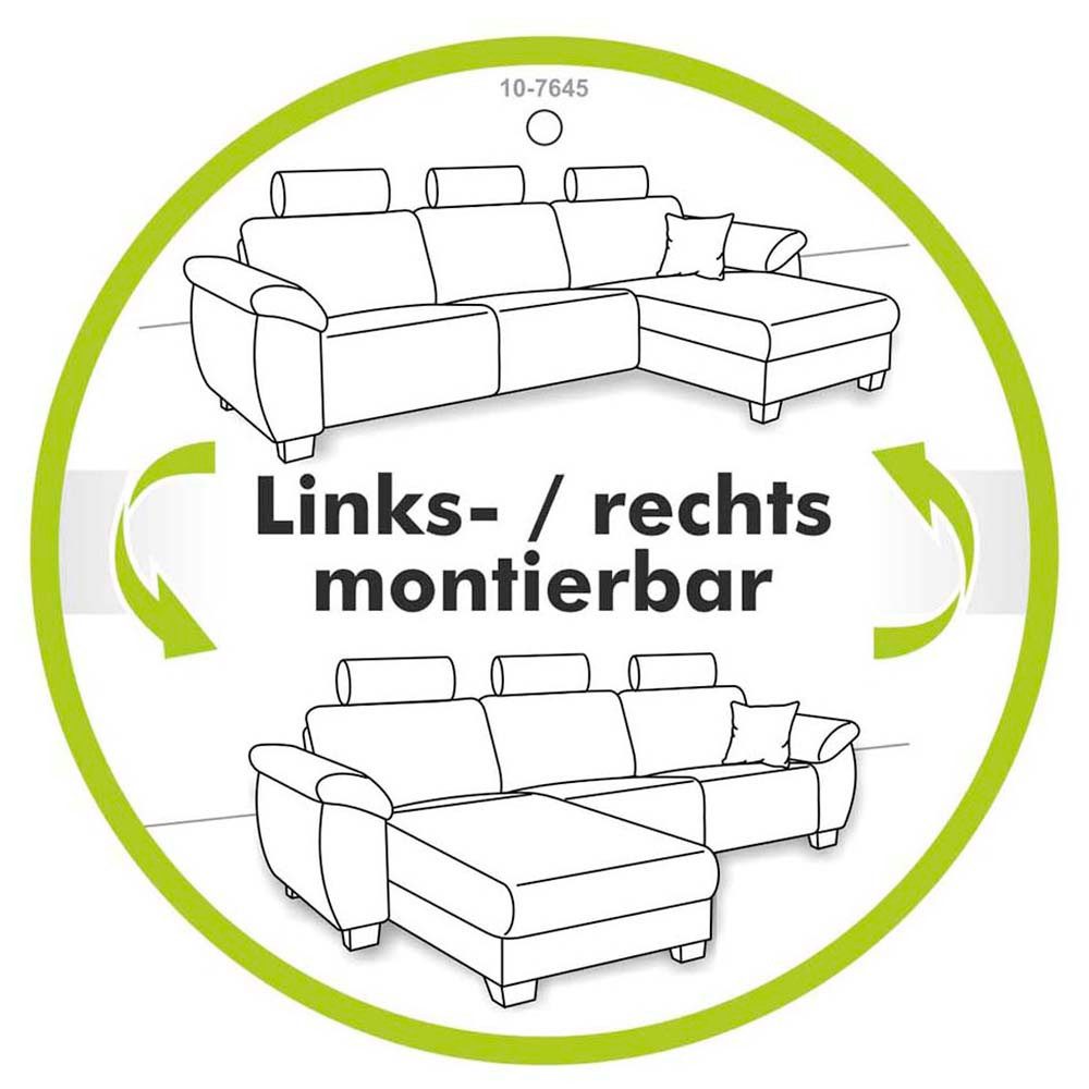Jockenhöfer Gruppe Hoekbank Doppio L-vorm met elektromotorische ontspanningsfunctie en inductieve oplader + usb-a oplaadpoort, verstelbare hoofdsteunen