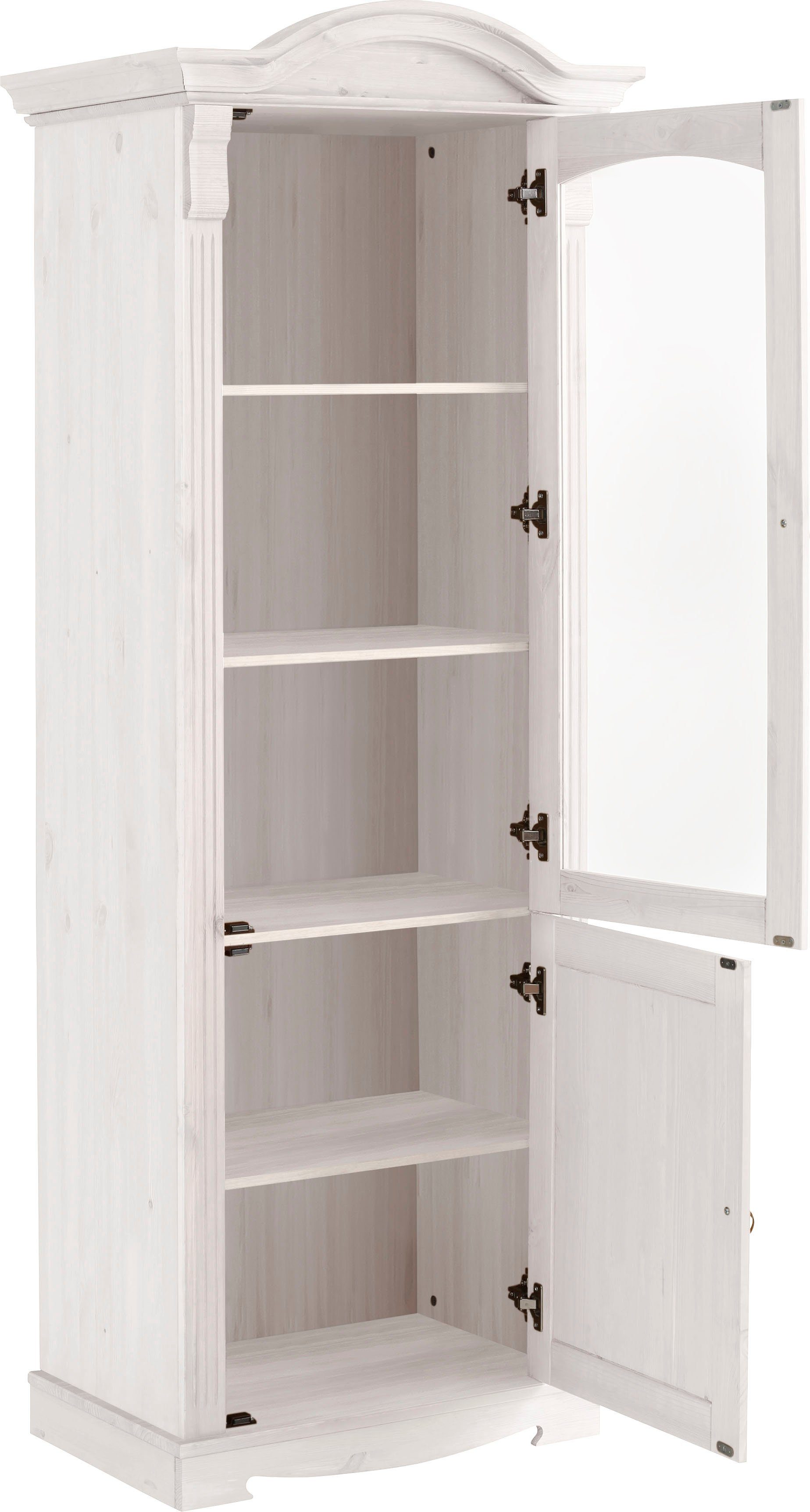 Home affaire Vitrinekast ANNA Breedte 69 cm, hoogte 187 cm, metalen grepen, van massief grenen, FSC®