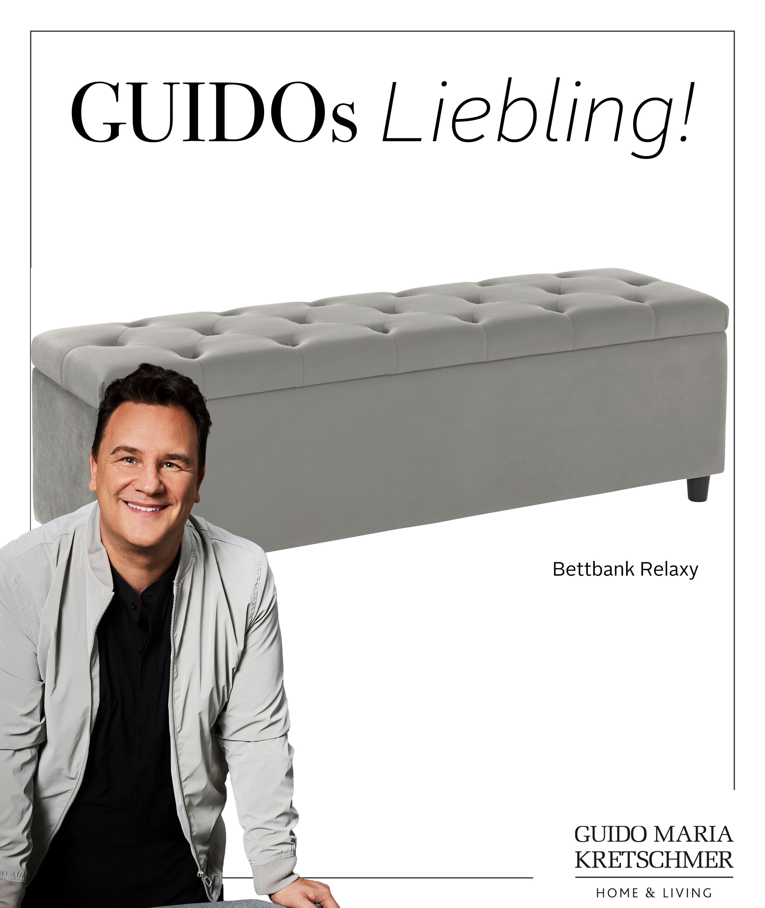 Guido Maria Kretschmer Home&Living Slaapkamerbankje Relaxy gewatteerd, met opbergvak