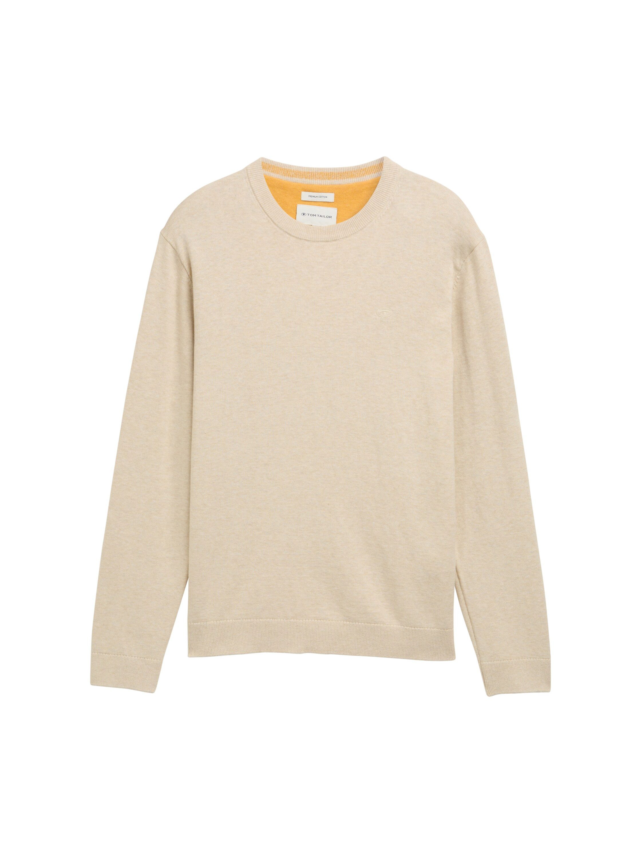 Tom Tailor Trui met ronde hals met geborduurd logo
