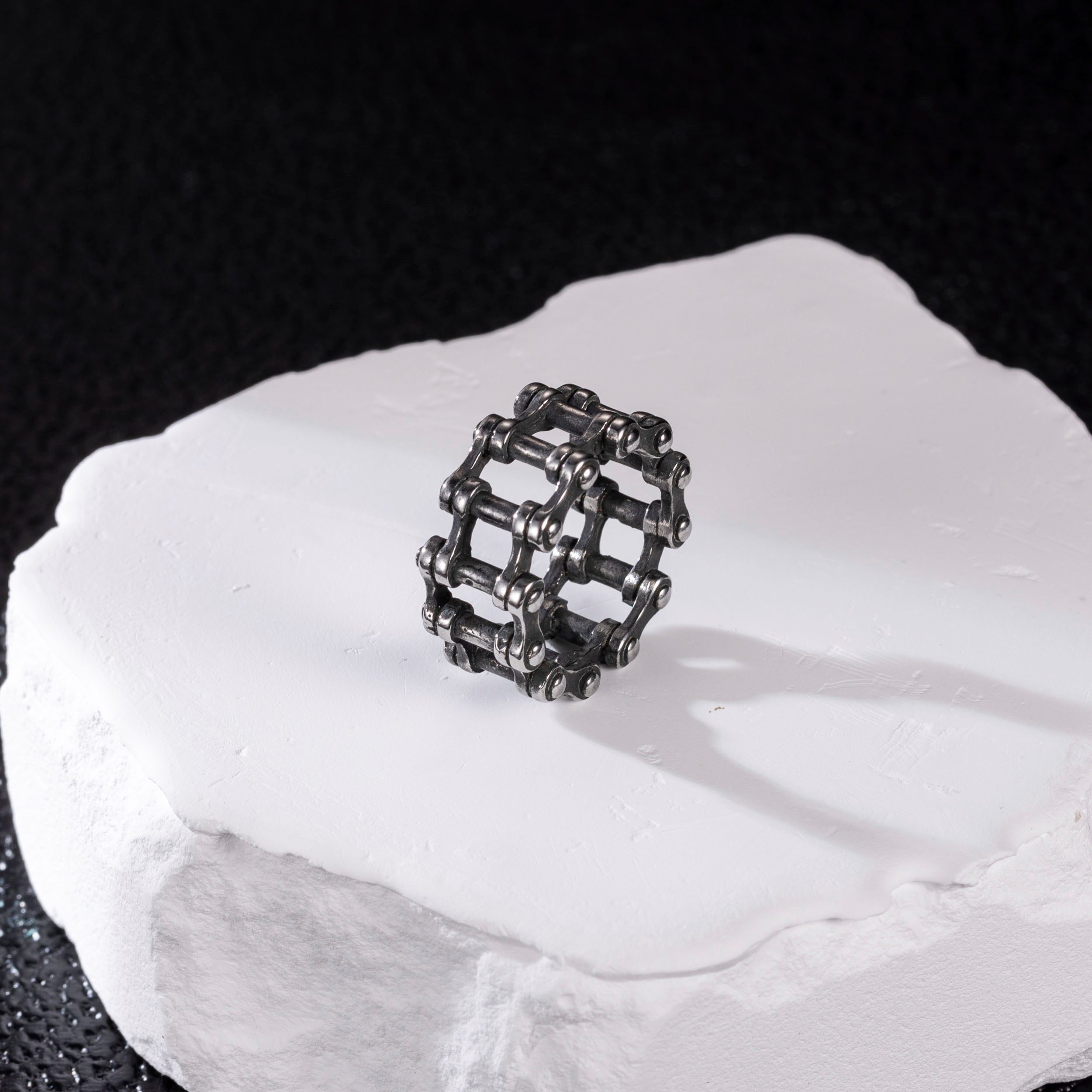 Firetti Ring Sieraden cadeau roestvrijstalen ring fiets ketting-optiek