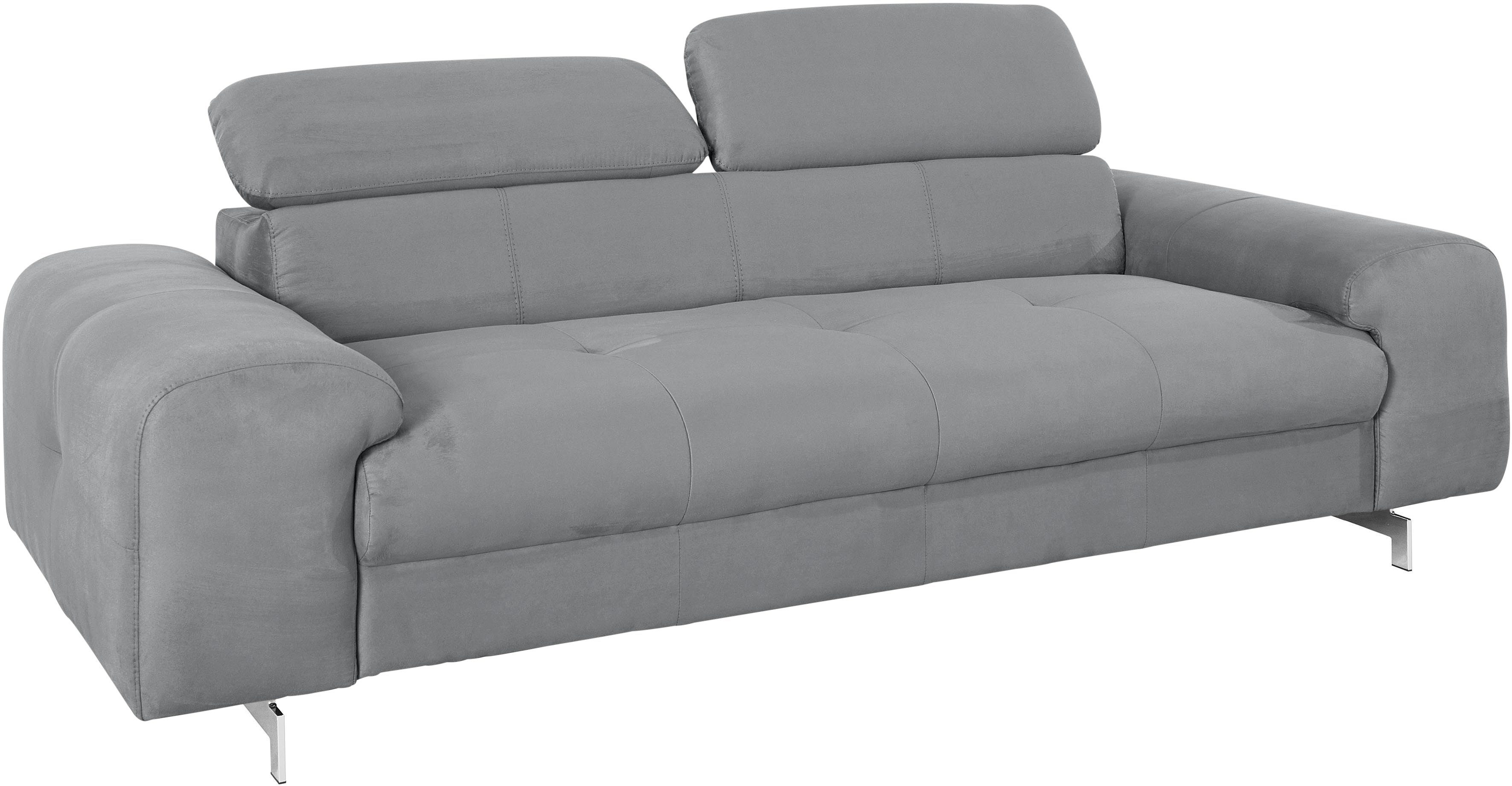 COTTA 3-zitsbank Chef Big-sofa met verstelbare rugleuning, elegante metalen poten