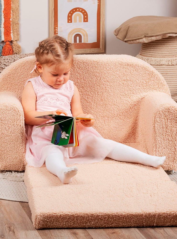 Knorrtoys® Bank Soft, plush beige voor kinderen, made in europe