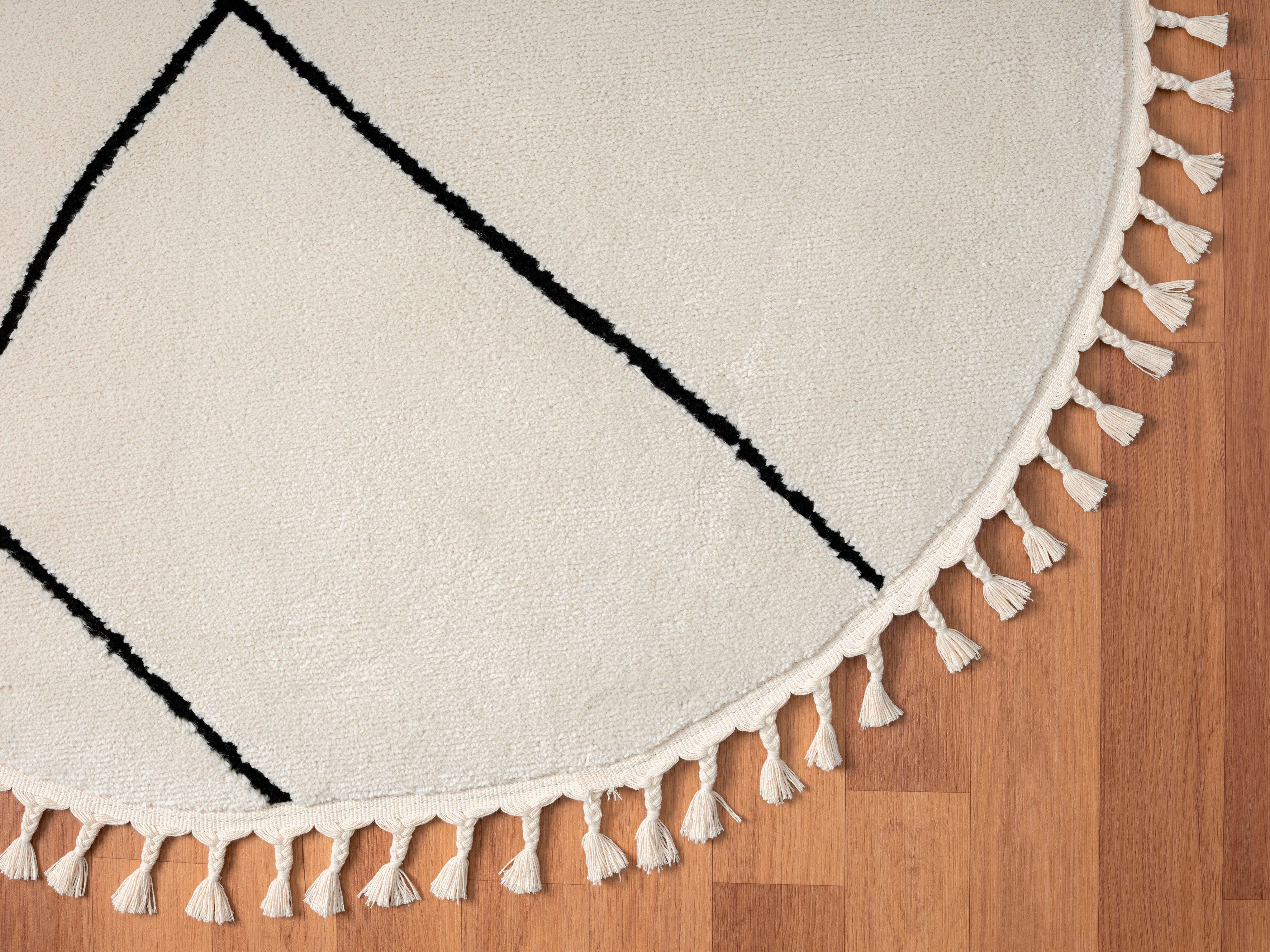 Myflair Möbel & Accessoires Hoogpolig vloerkleed Moroccan Signature modern, marokkaans ontwerp, ruitenpatroon, zacht, met franjes