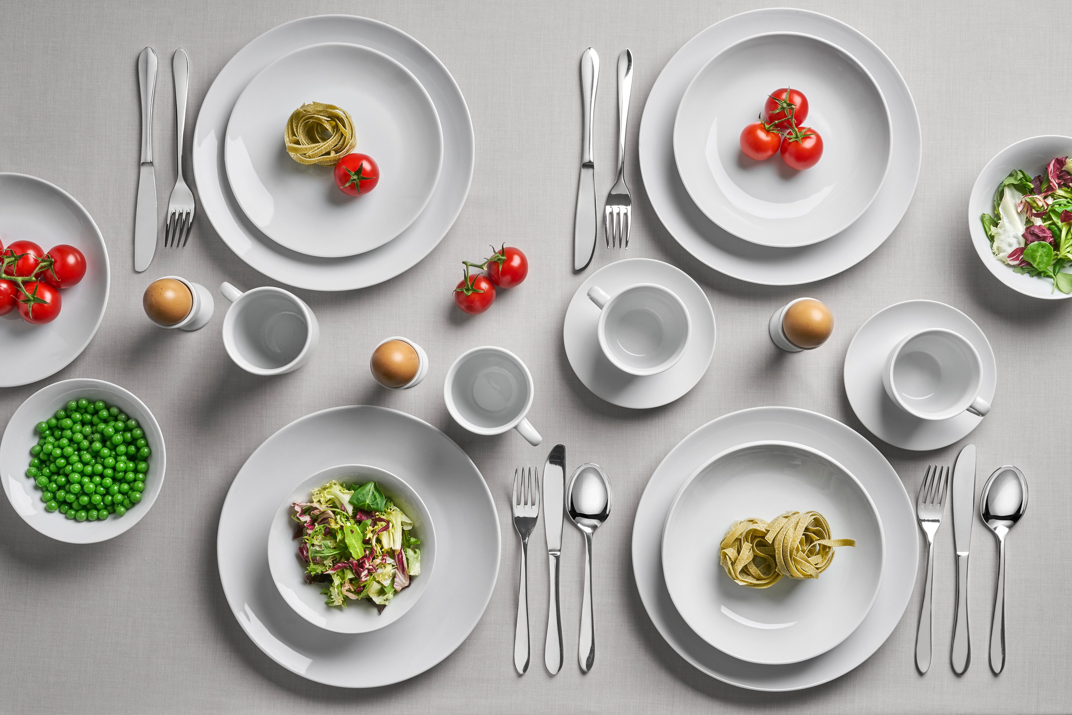 van Well Combi-servies Servies-set Ronda, 32-delig rond, wit, vaatwasser- en magnetronbestendig (set, 32-delig)